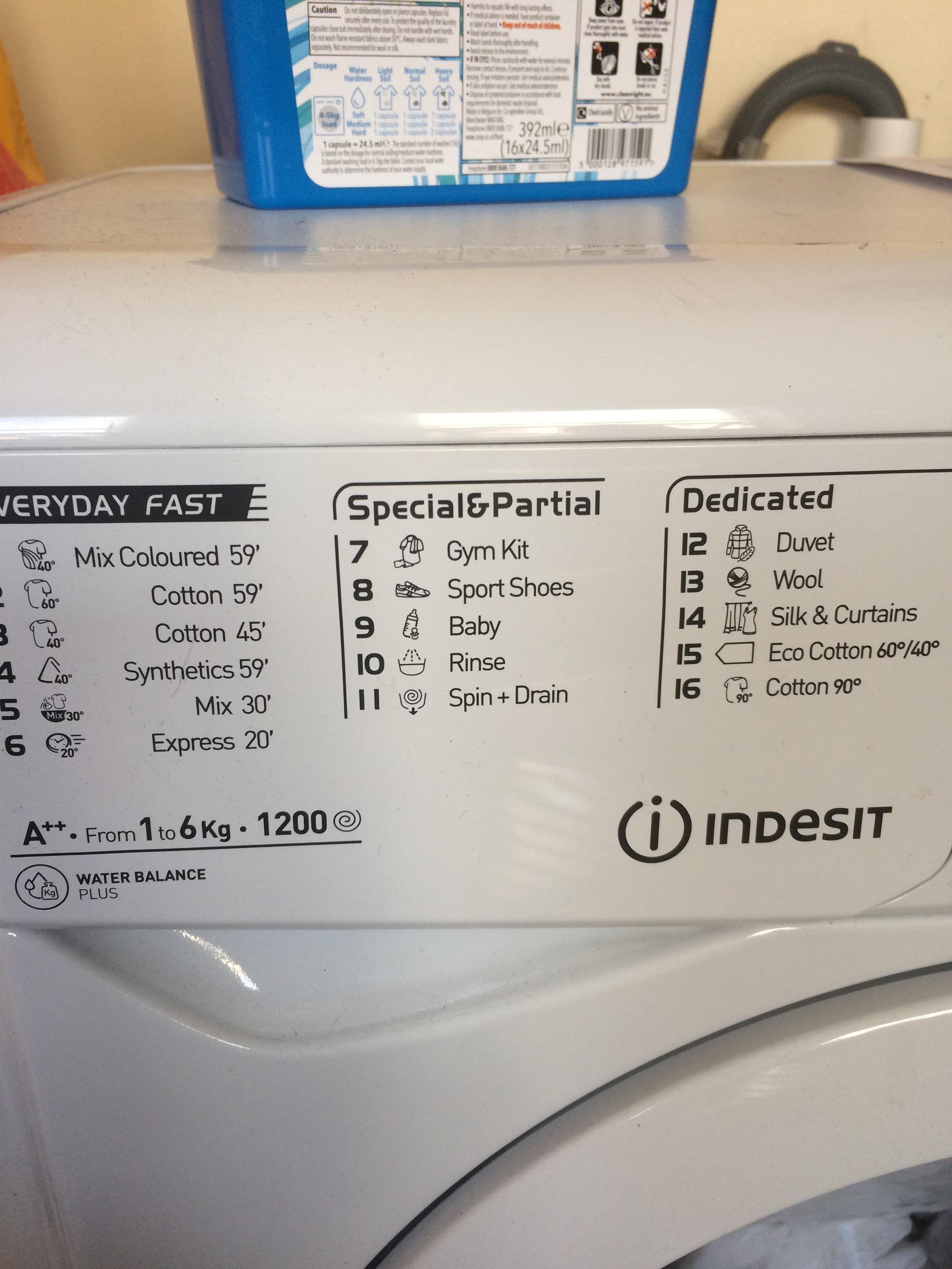 This washing machine has a program setting to wash your gym kit, sport