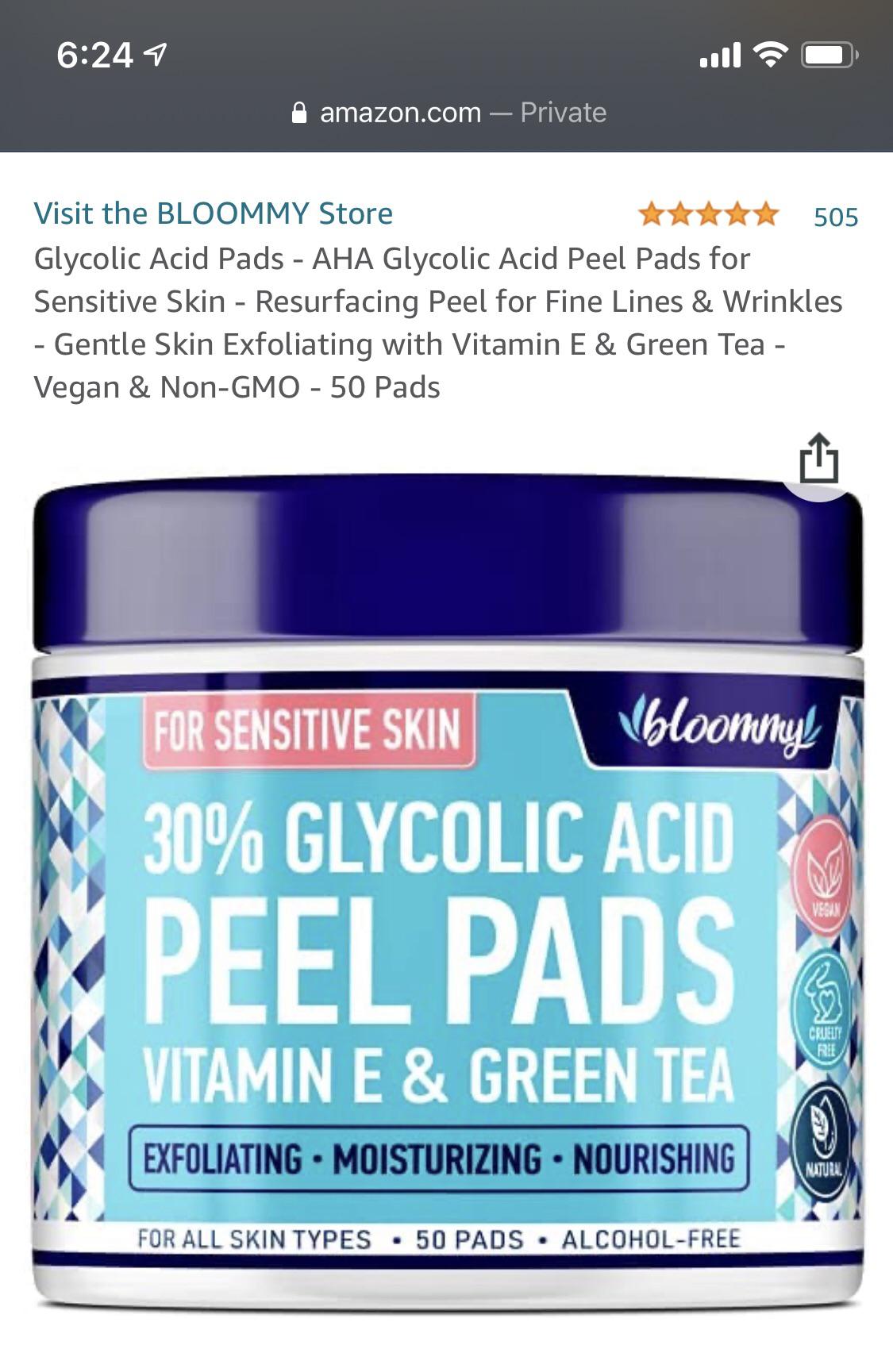 [Product Question] Found this 30 glycolic acid alcohol free pads by