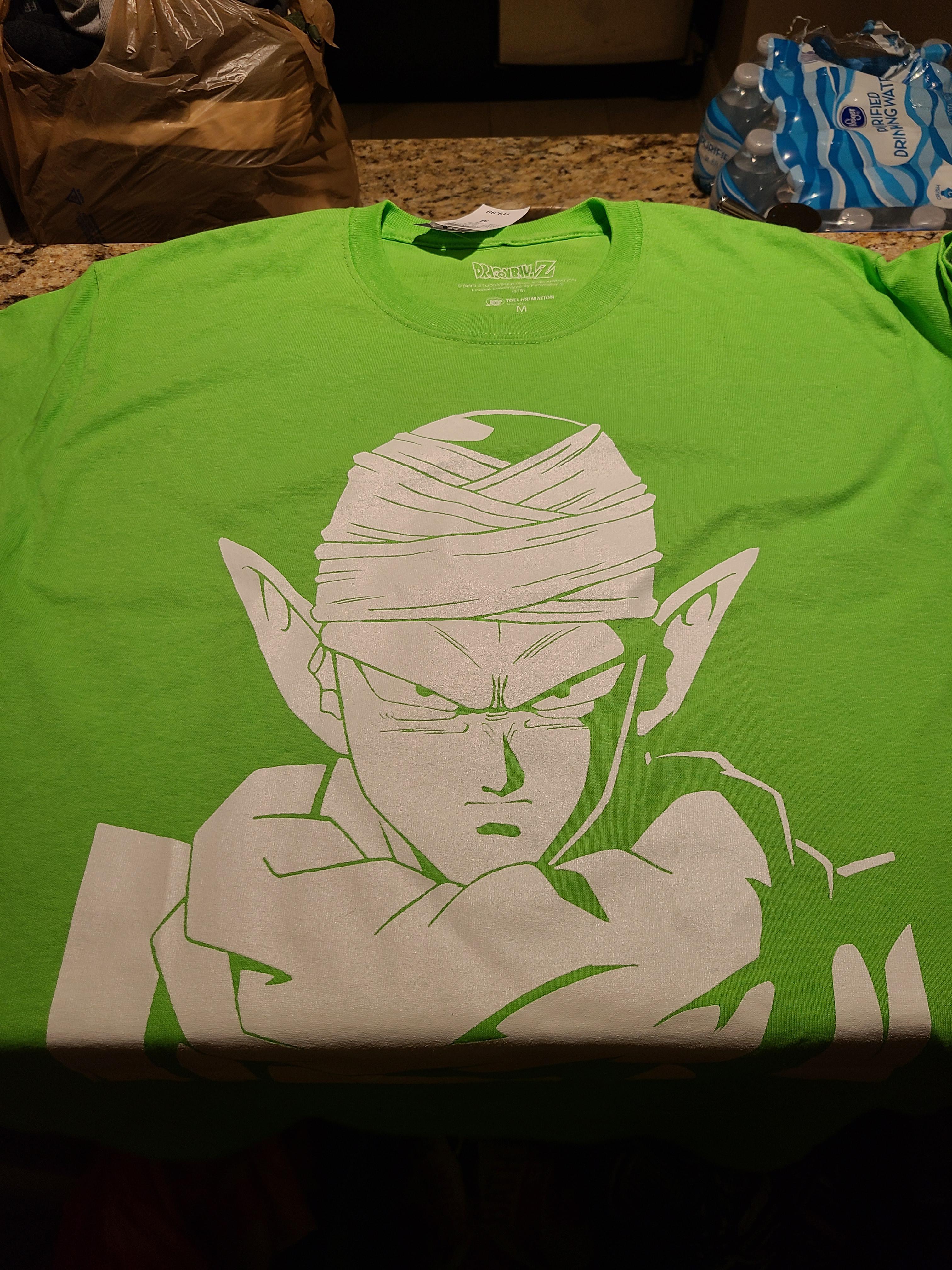 Piccolo shirt I bought today. Caught my eye real quick. r/dbz