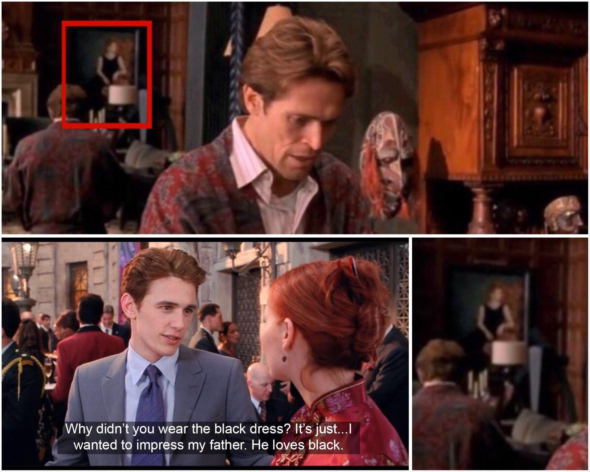 In SpiderMan (2002) the Osborn mansion has a portrait of a woman who