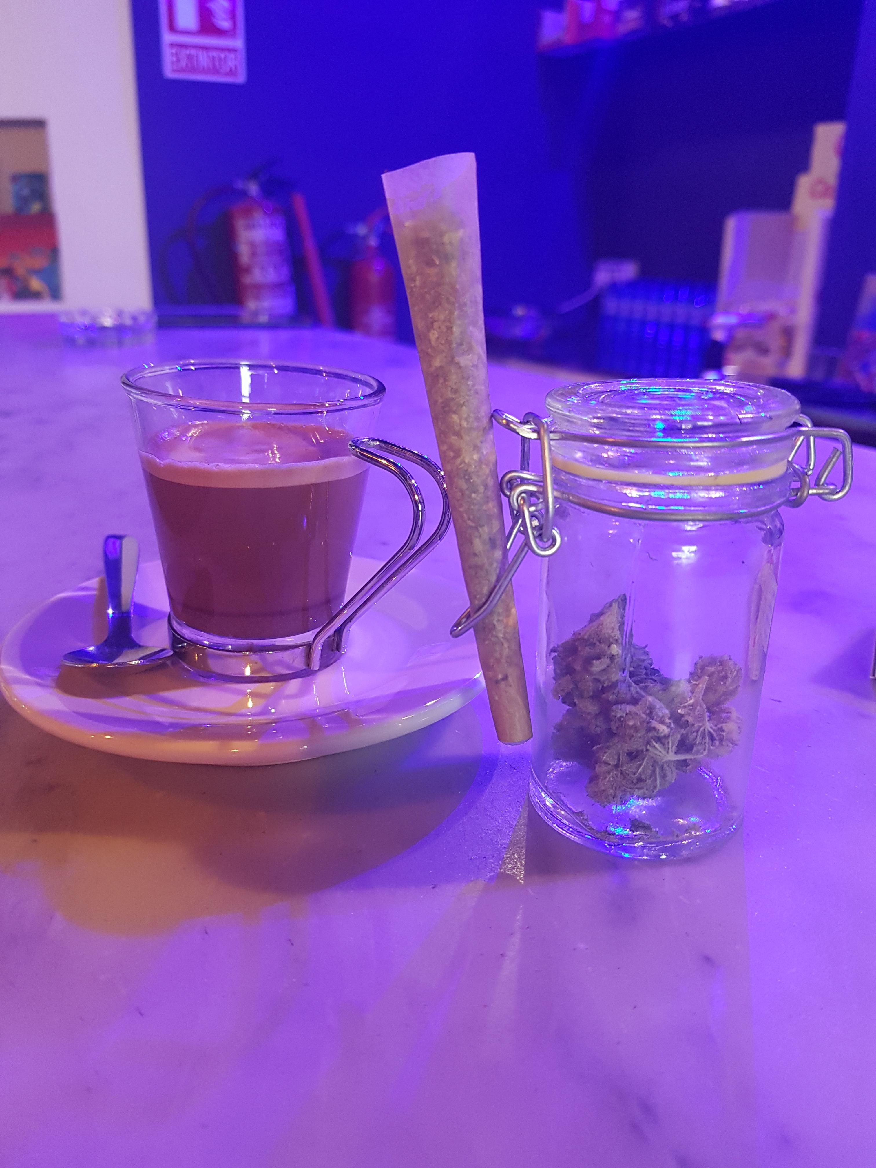 Waking and baking in Sunny Barcelona with a small coffee and joint. r