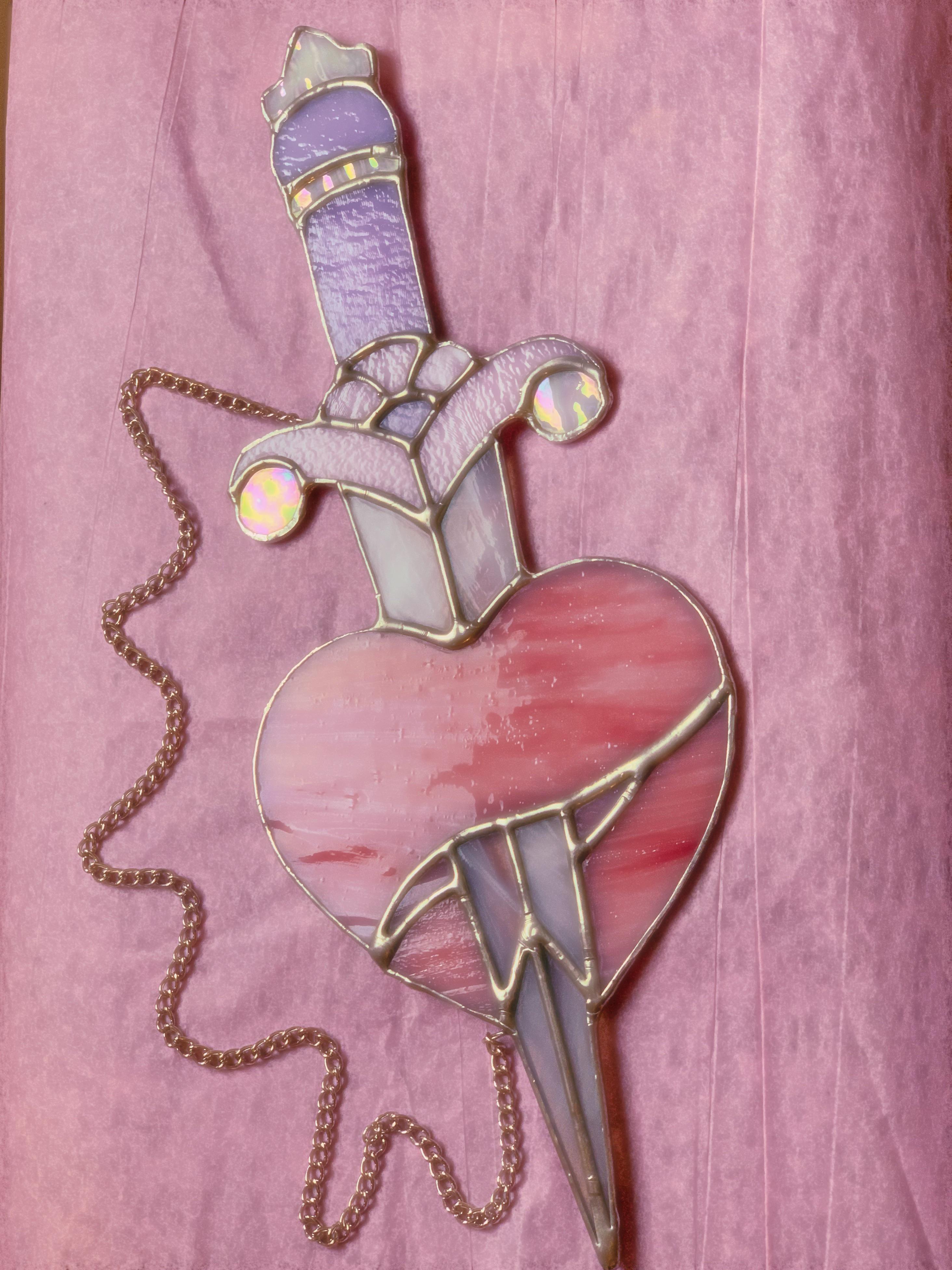 A stained glass pastel dagger designed and made by me r/handmade