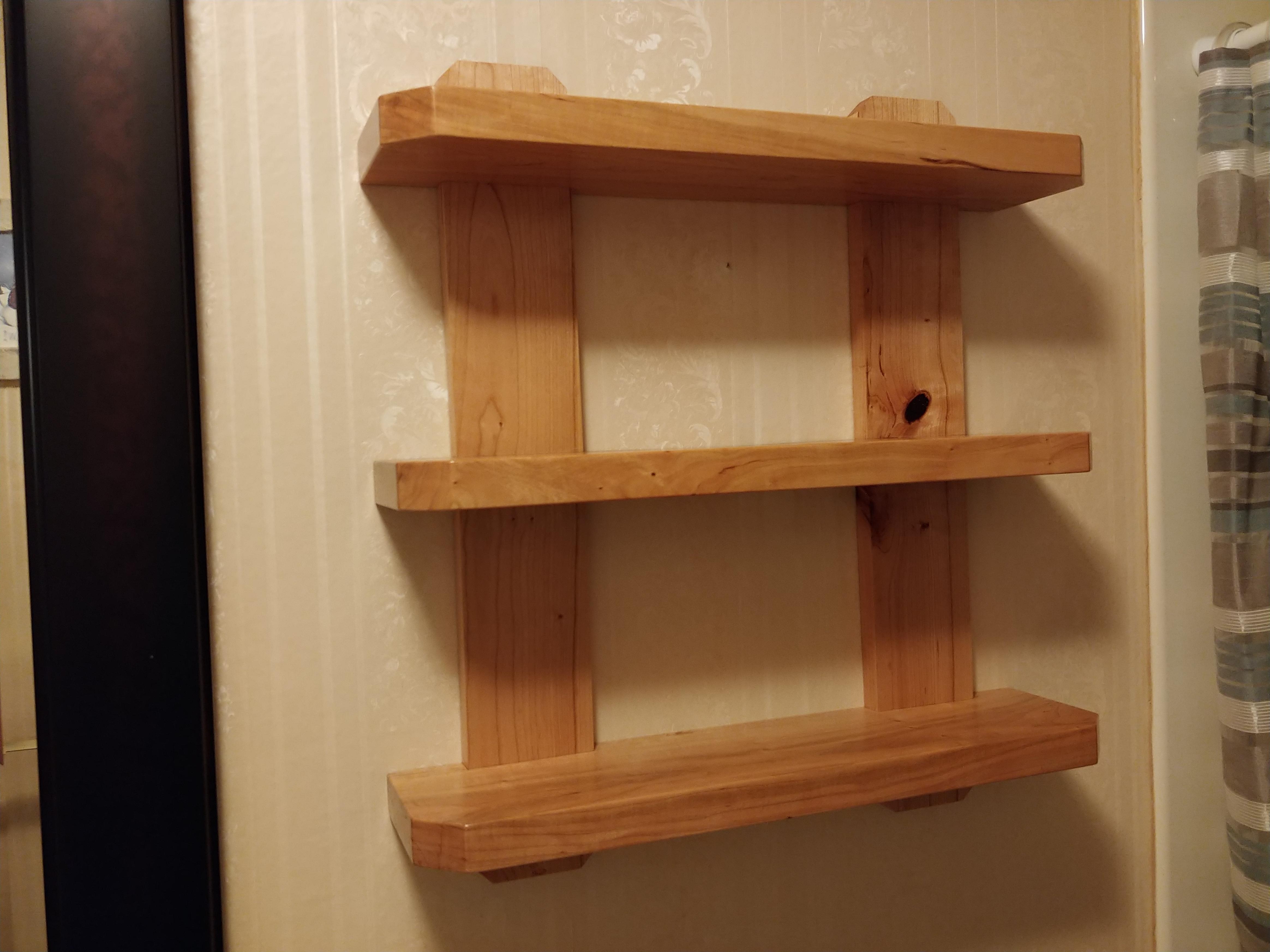Cherry bathroom shelf r/woodworking