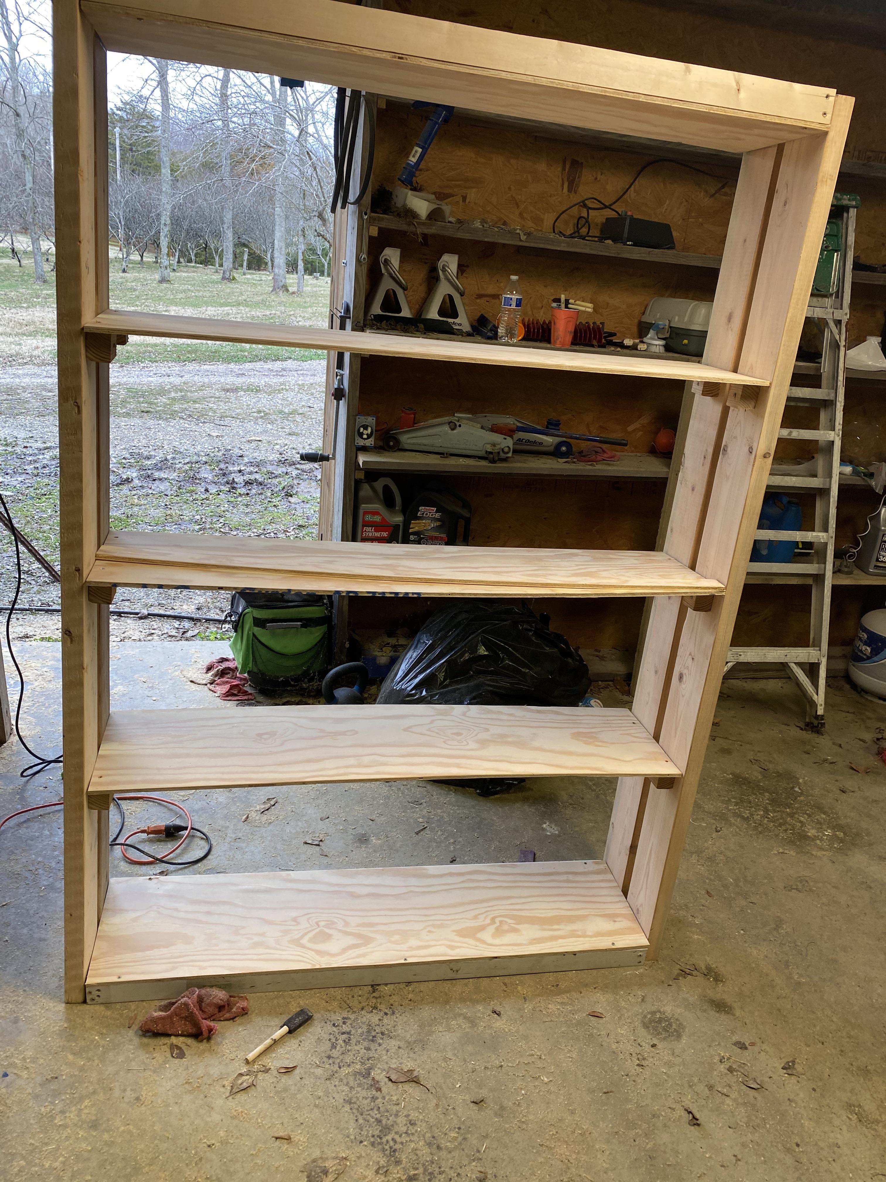 So I made this bookshelf out of scrap wood with a circular saw and a