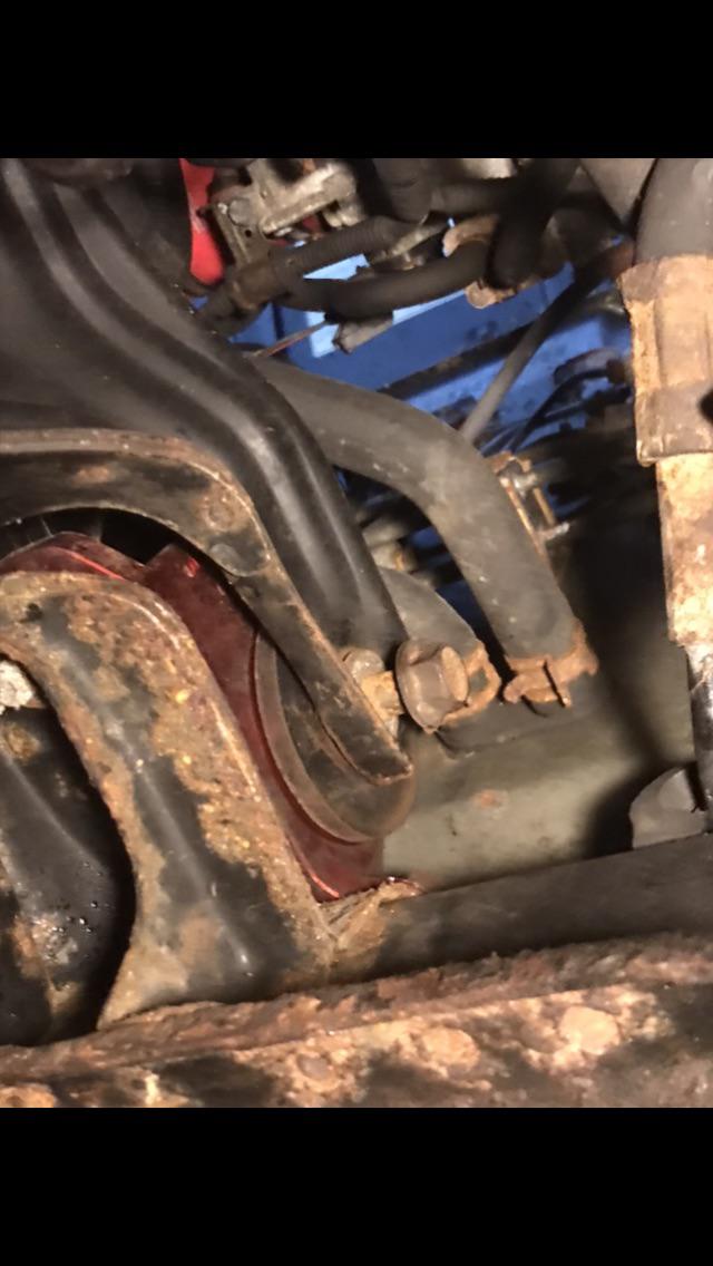 My rear lower motor mount on my 95 integra LS. The bolt does nothing