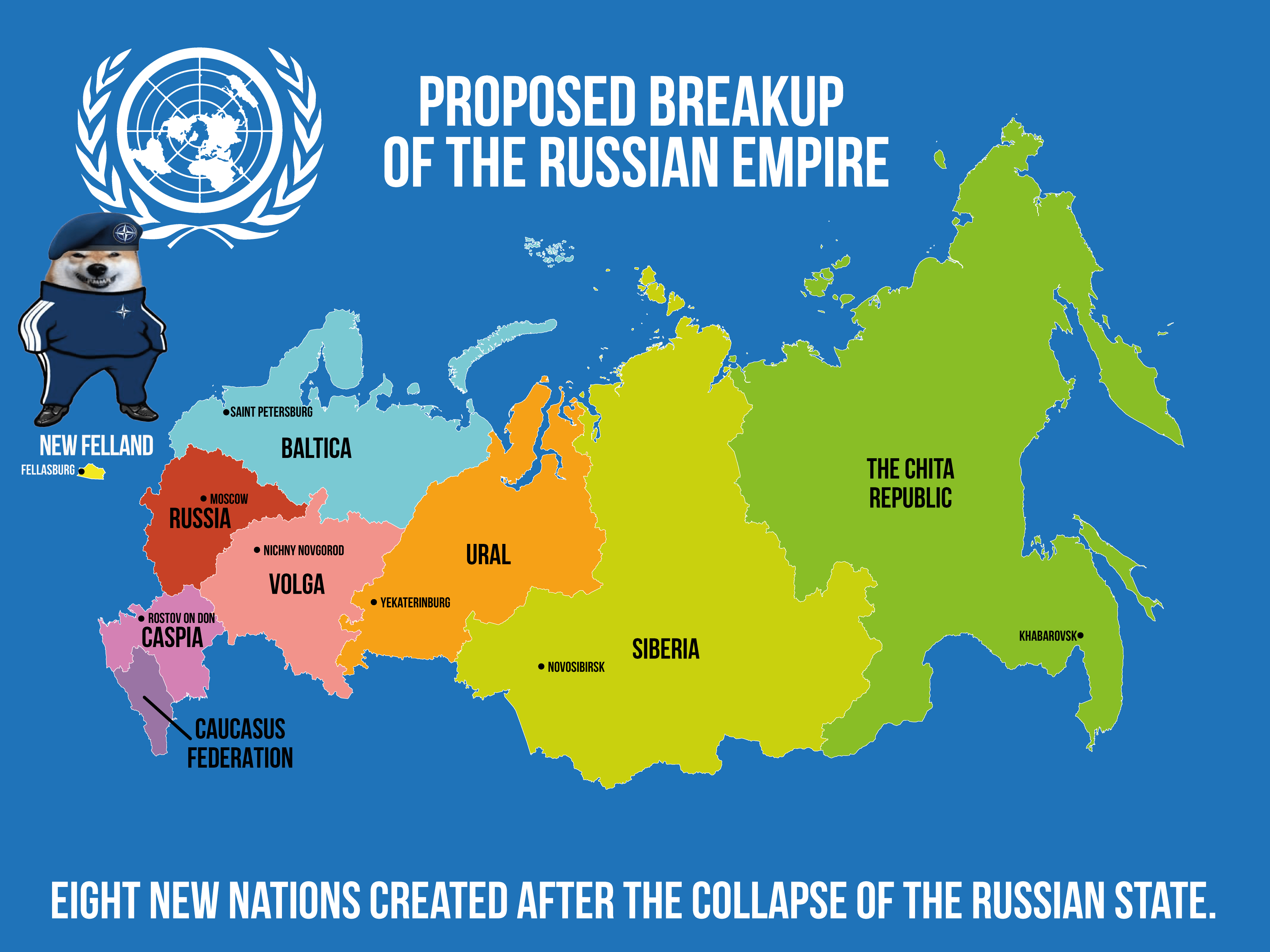 Proposed Map for the breakup of Russia by NAFO. r/MapPorn