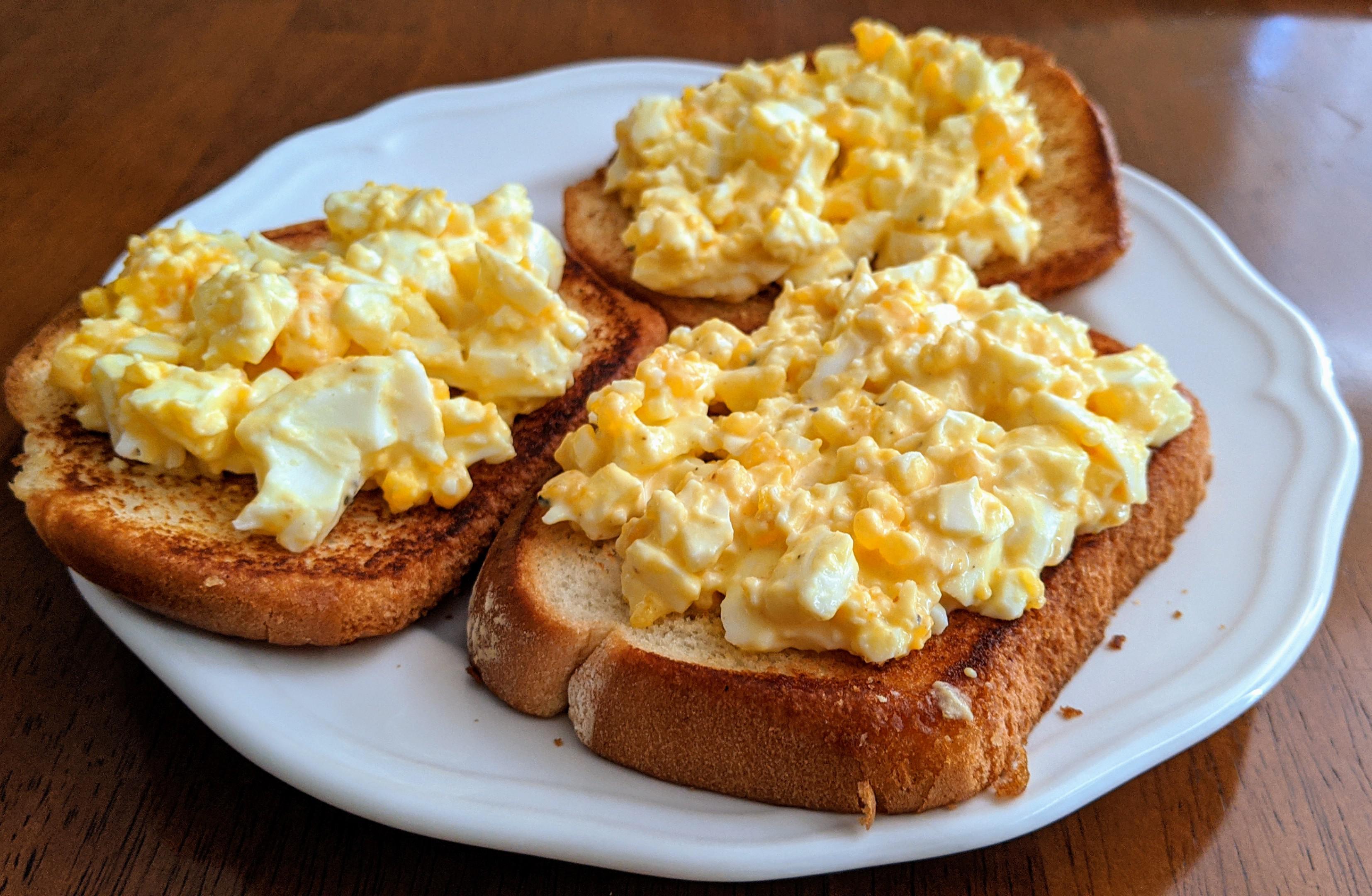 openfaced egg salad sandwiches r/eggs
