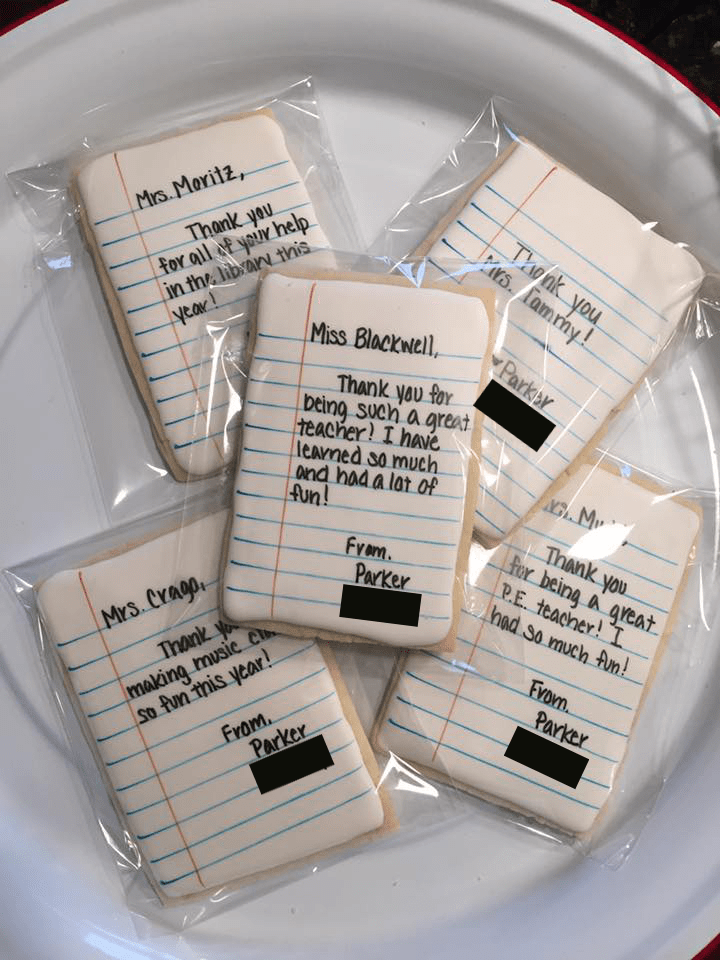 Thank you notes, cookie style r/PenmanshipPorn