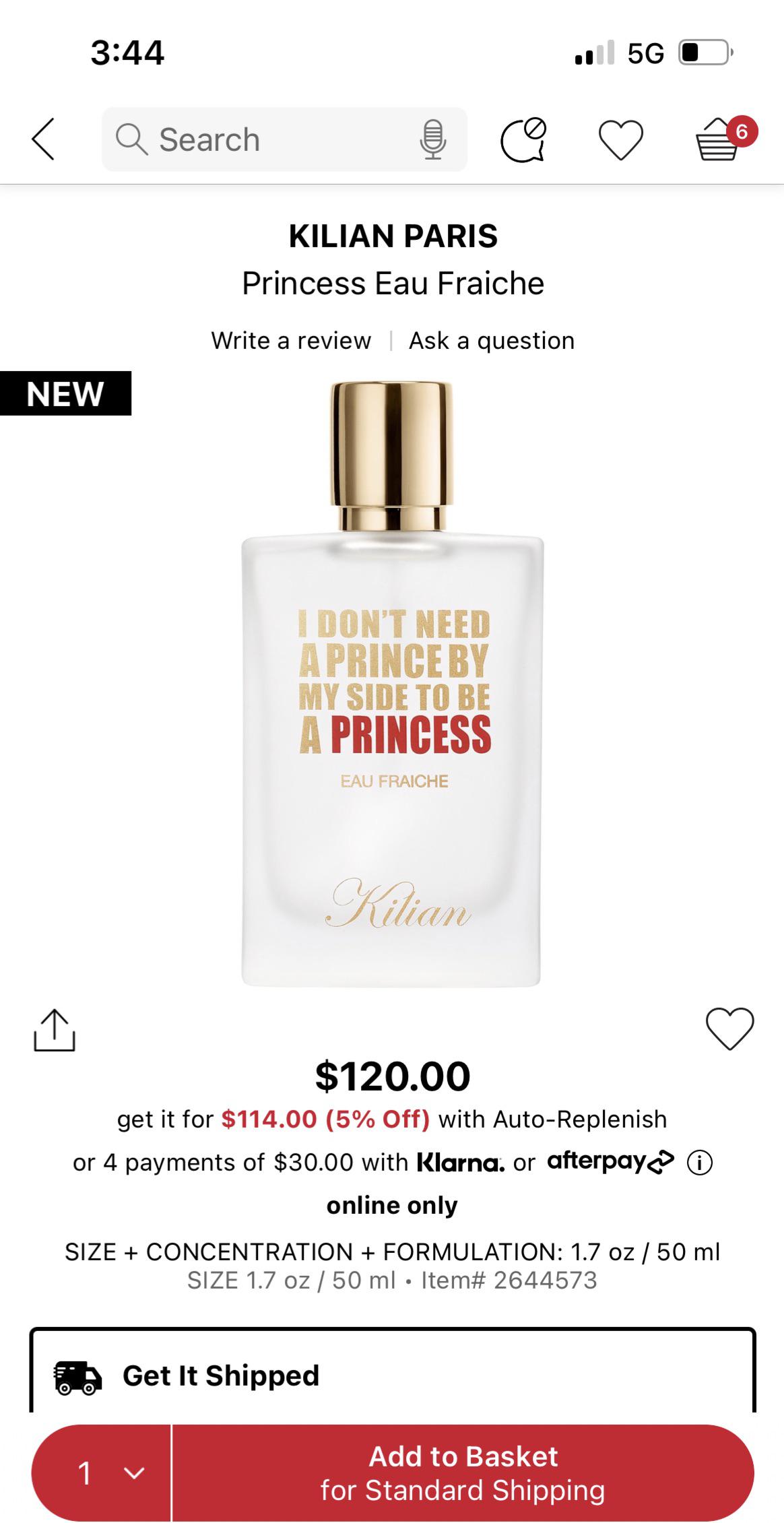 New Kilian Princess flanker available on the Sephora app r/Sephora