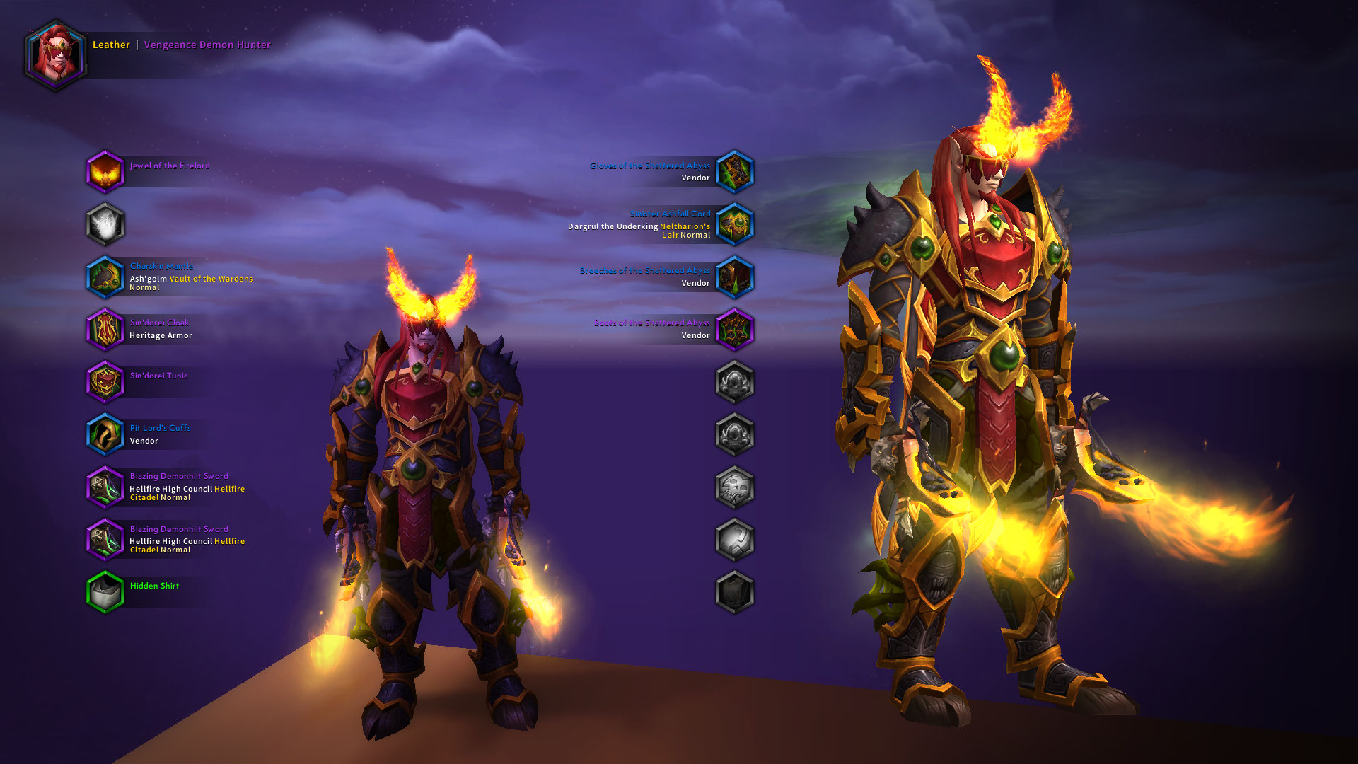 DH Class Set and Blood Elf Heritage Armor r/Transmogrification