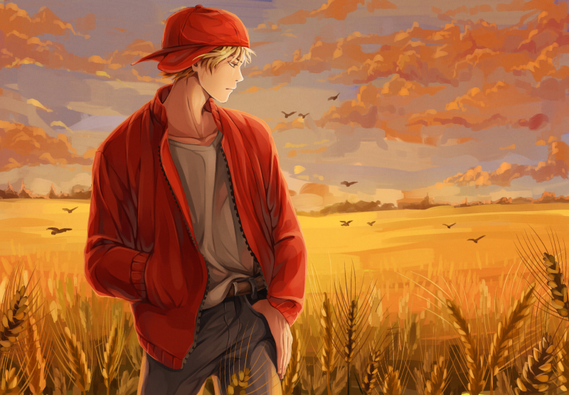 Ash Lynx as Holden Caulfield from The Catcher in the Rye. I really like