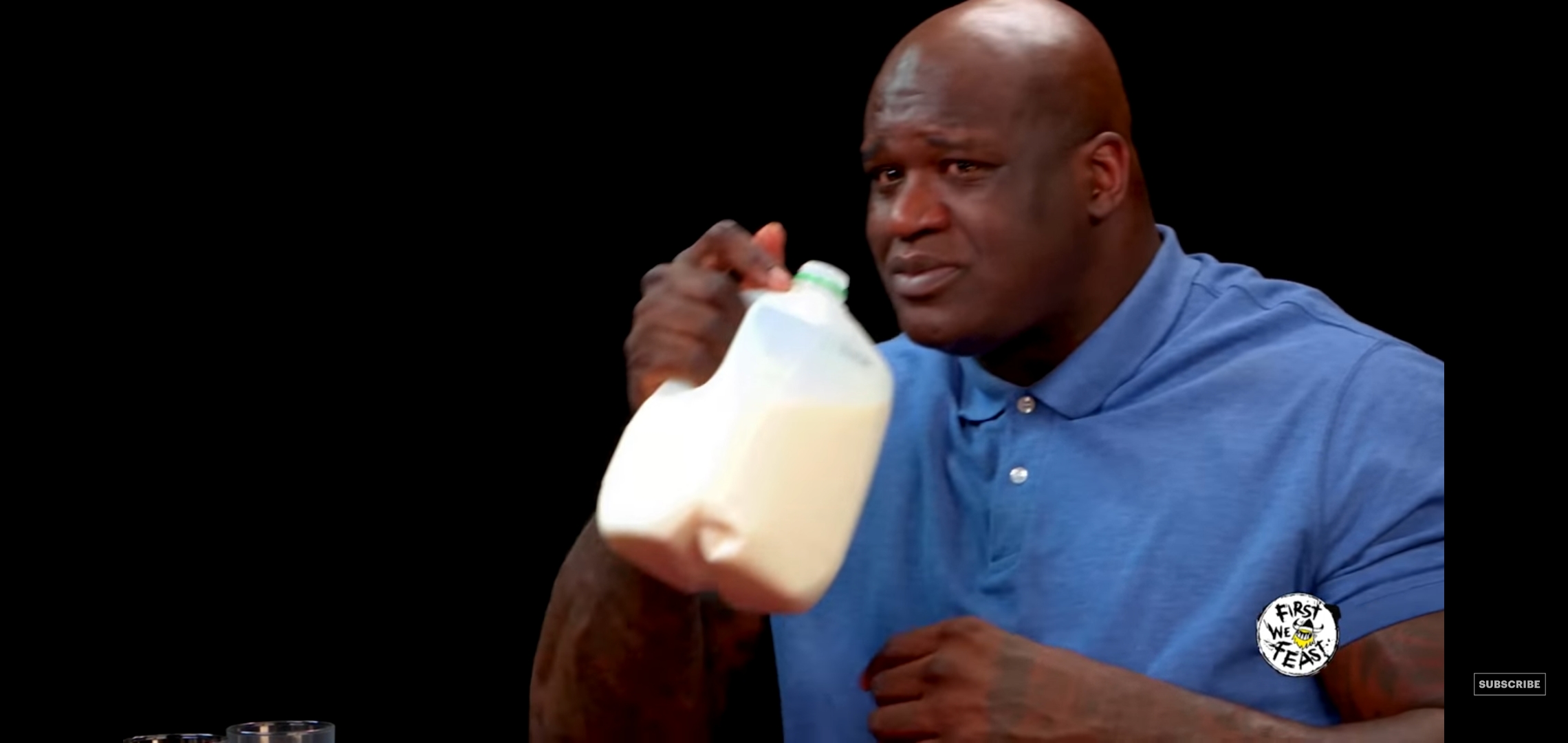 Shaq holding a gallon of milk ShaqHoldingThings