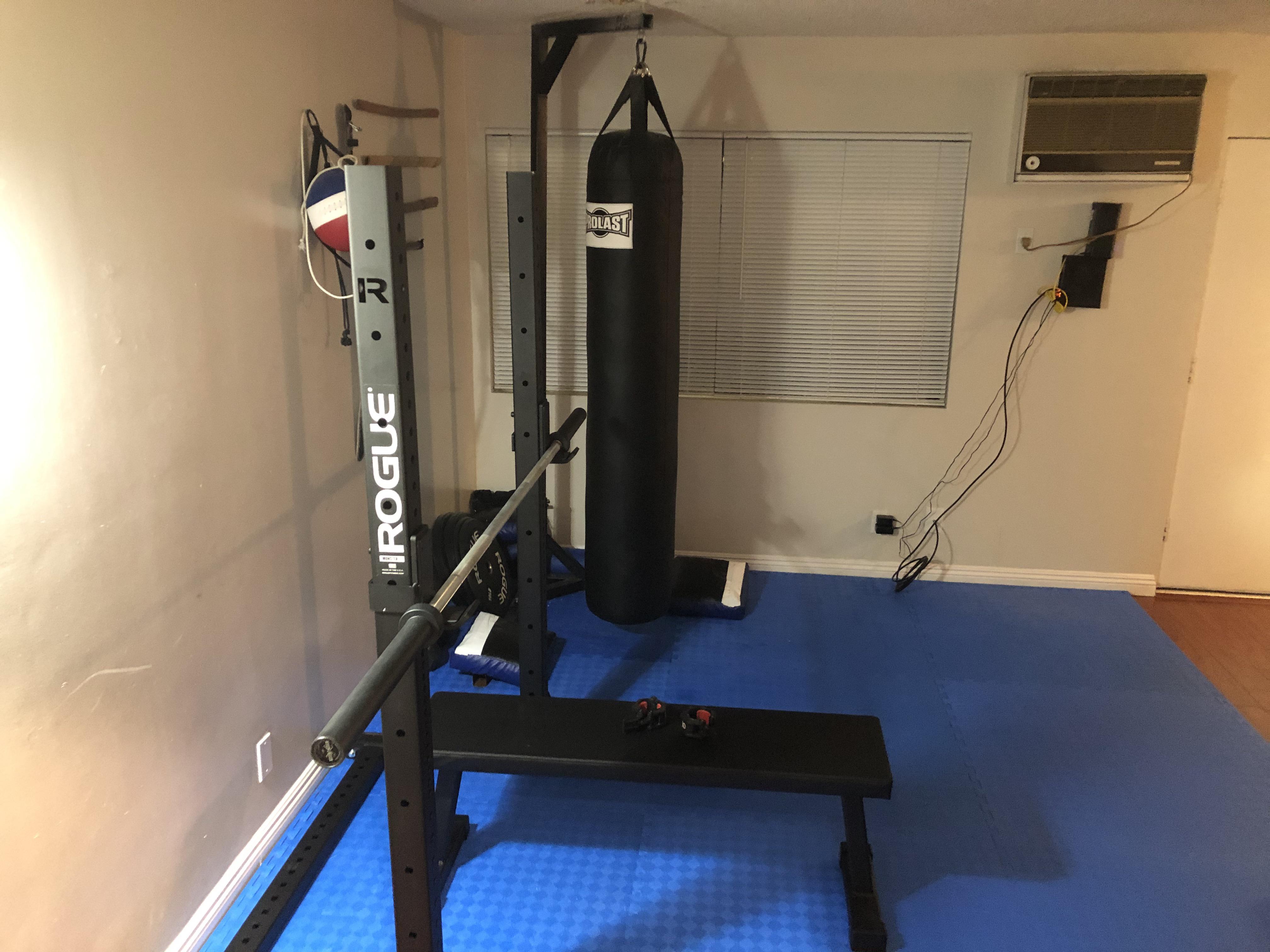 My rogue sml1/punching bag/mats i got to get me thru the pandemic