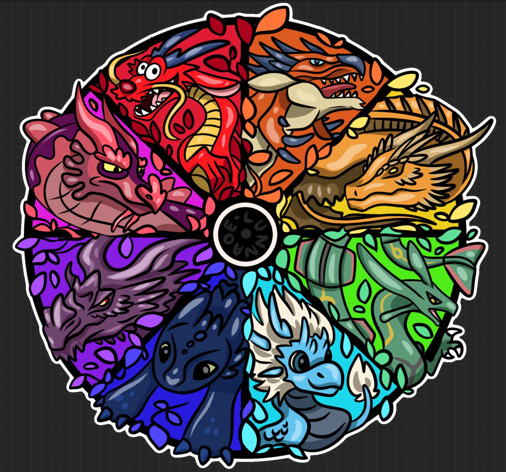 Dragon Color Wheel ! Do you recognize them all ? : r/Dragon