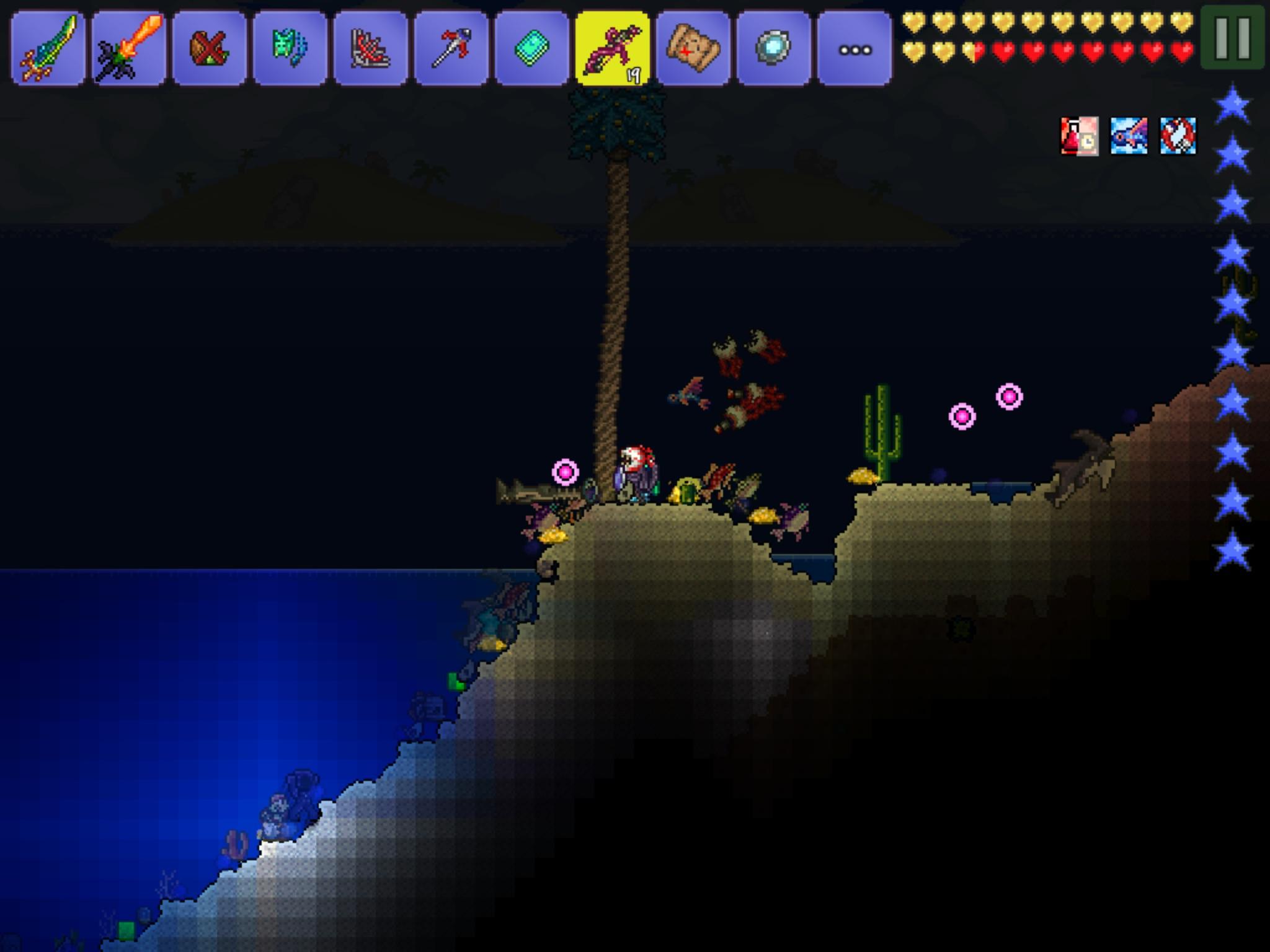 Fishing for stuff in terraria(with the saw shark tooth and zephyr fish