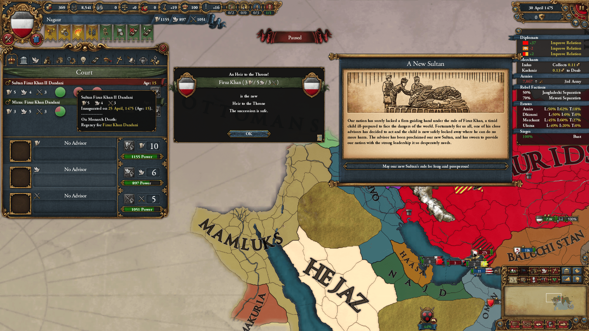 TIL the "A New Sultan" event can occur at the same time as your heir's
