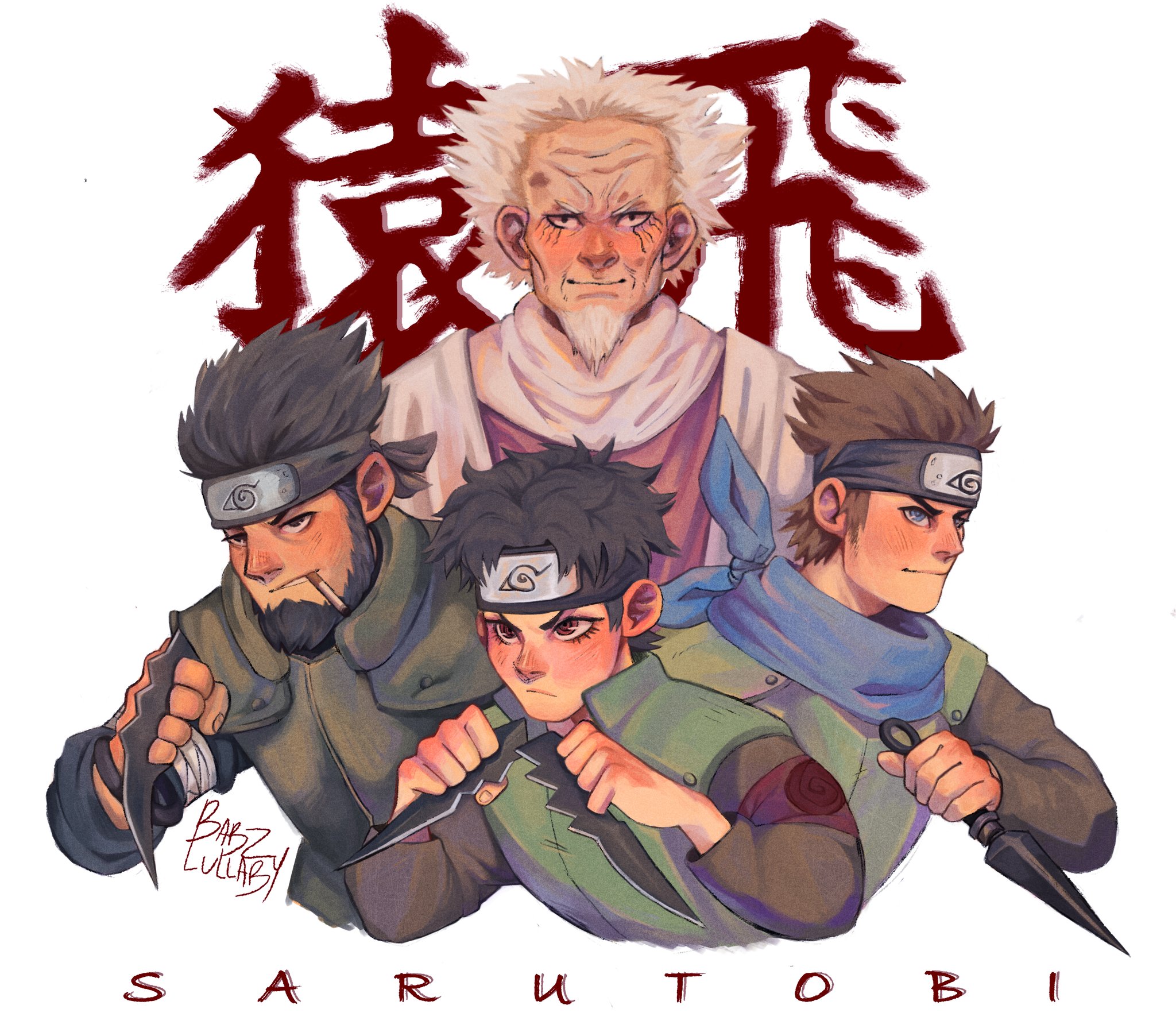 I've just made this fanart of Sarutobi clan! Yes I love