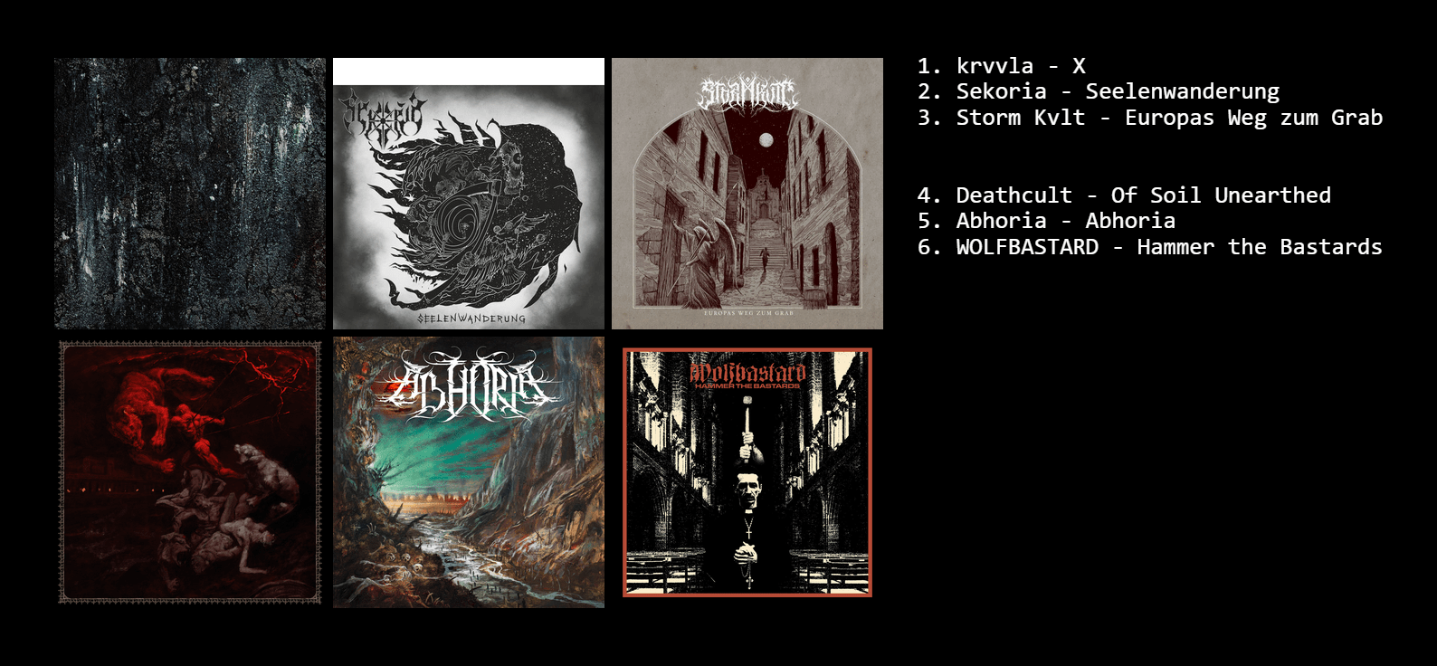 Now that March is over, here's a list of 6 Black Metal releases that