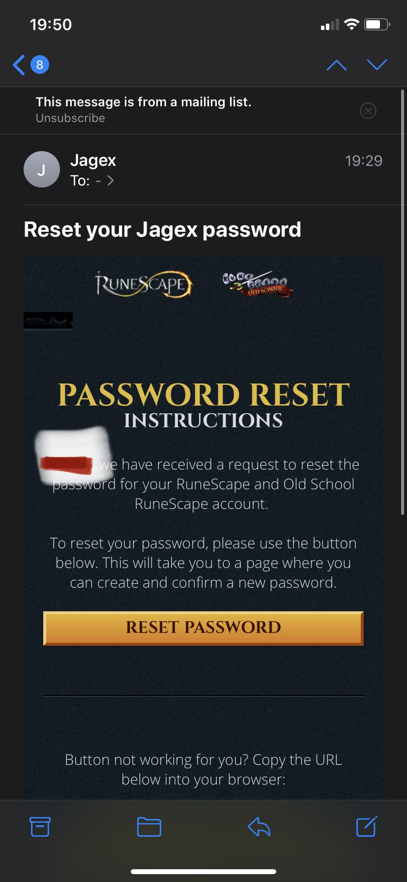 Anyone else receive a password reset email again for their username only account? The email