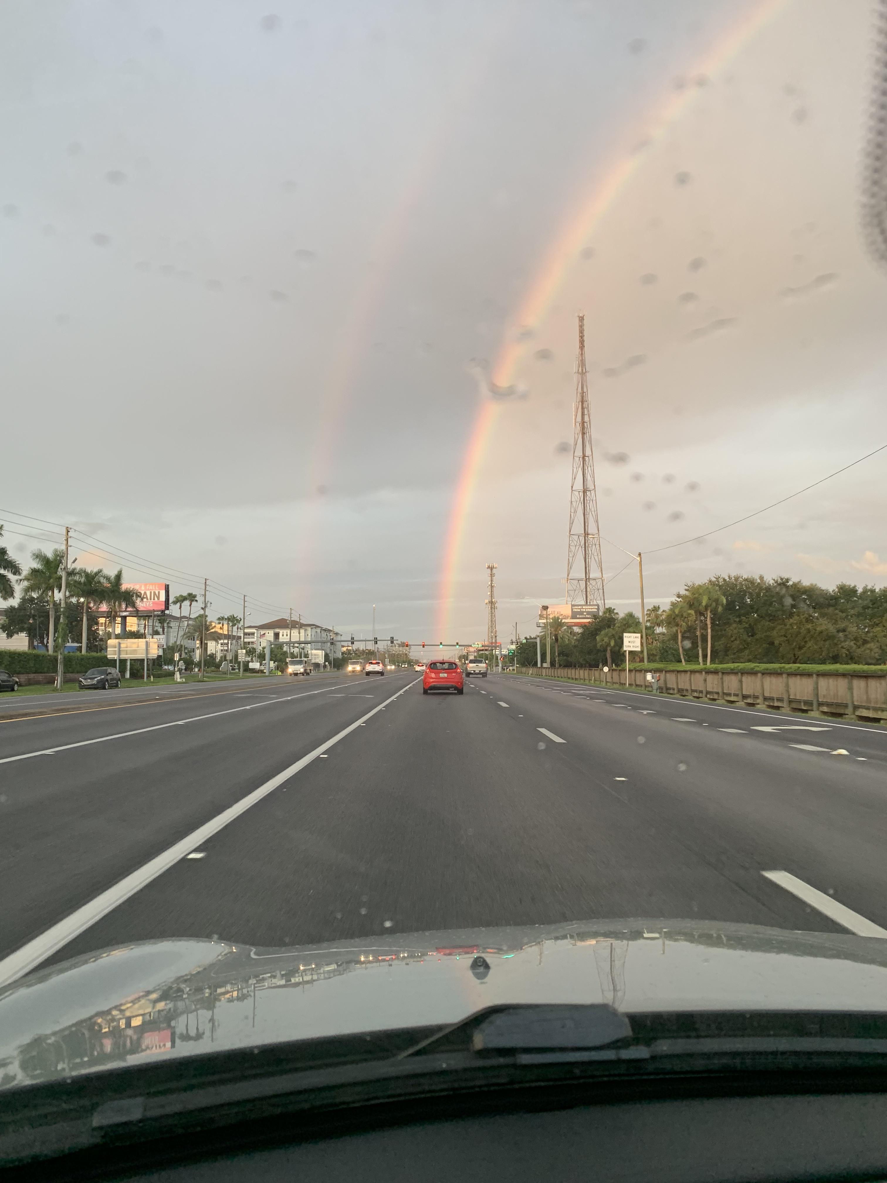 Double rainbow on the way to South Tampa r/tampa