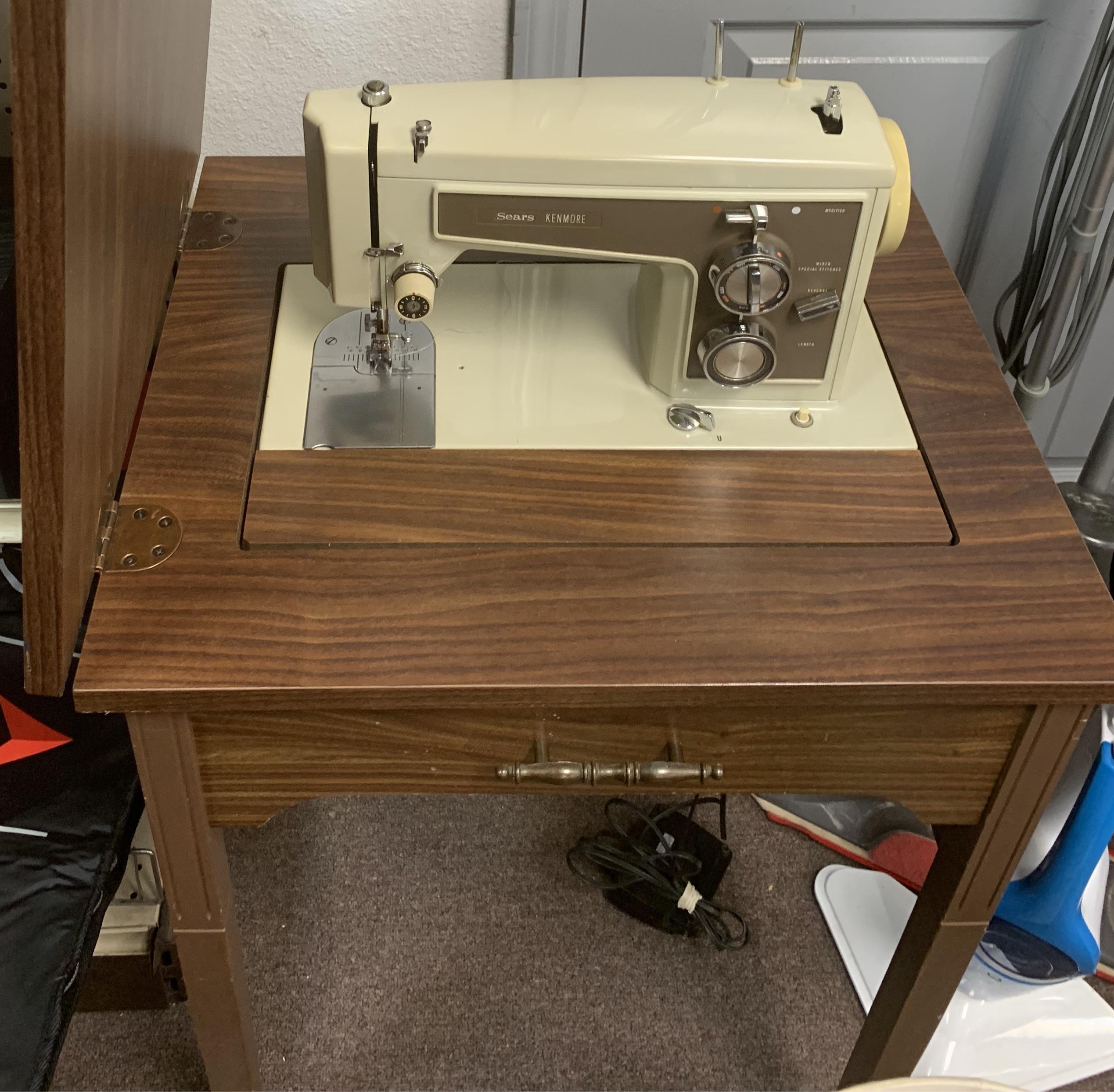 Vintage Sears Kenmore Sewing Machine Table needs a new cord for power