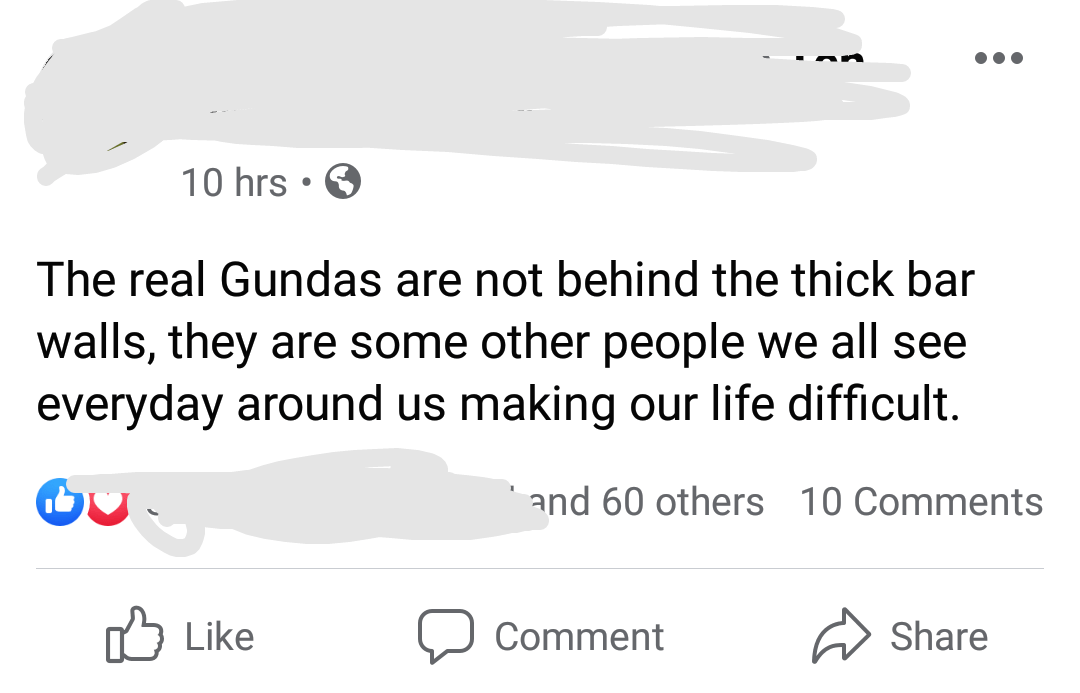 Gunda means bad guy or something closely related to that. r