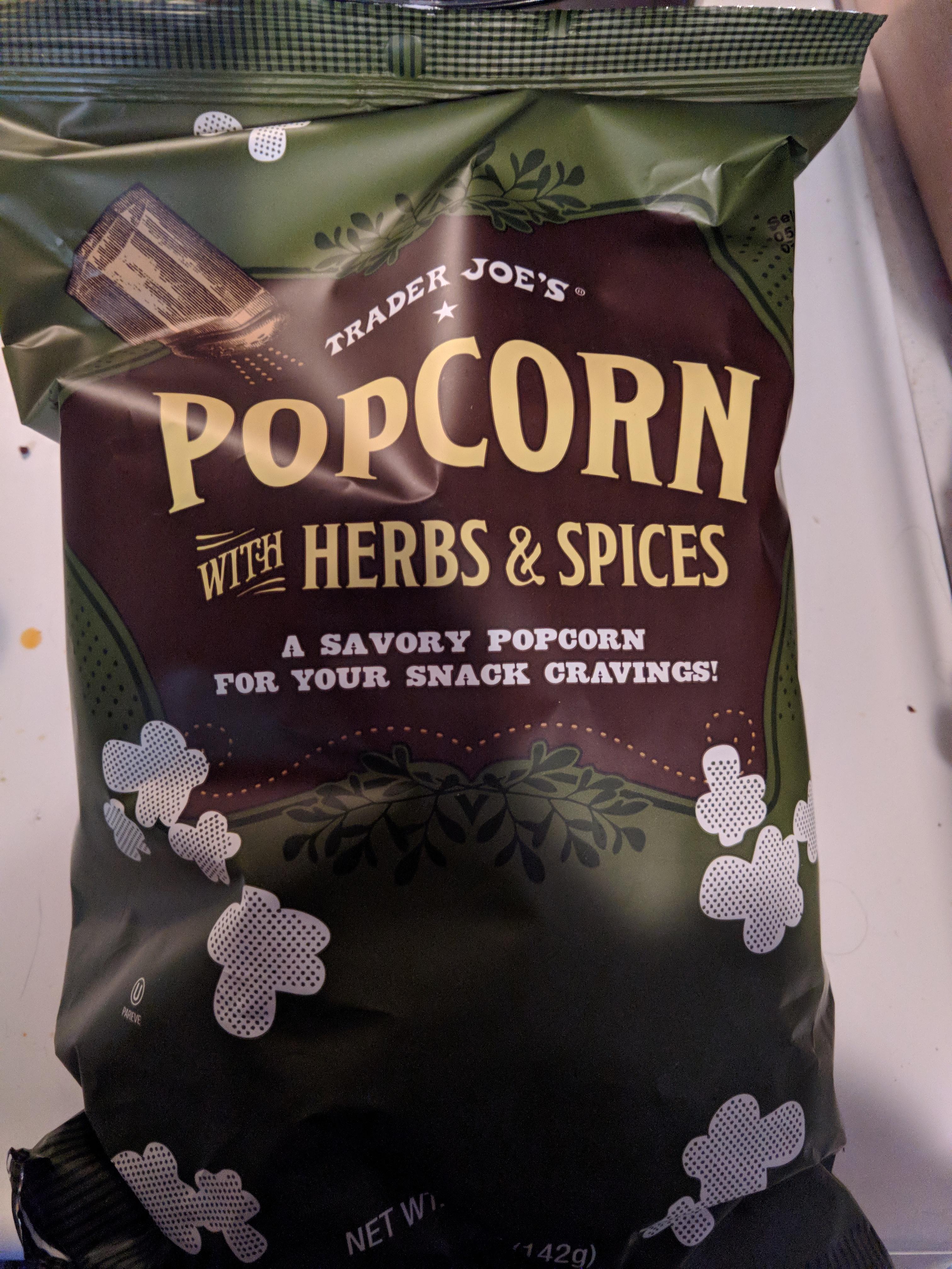 Popcorn with herbs and spices i wanted to like it, but the first bite