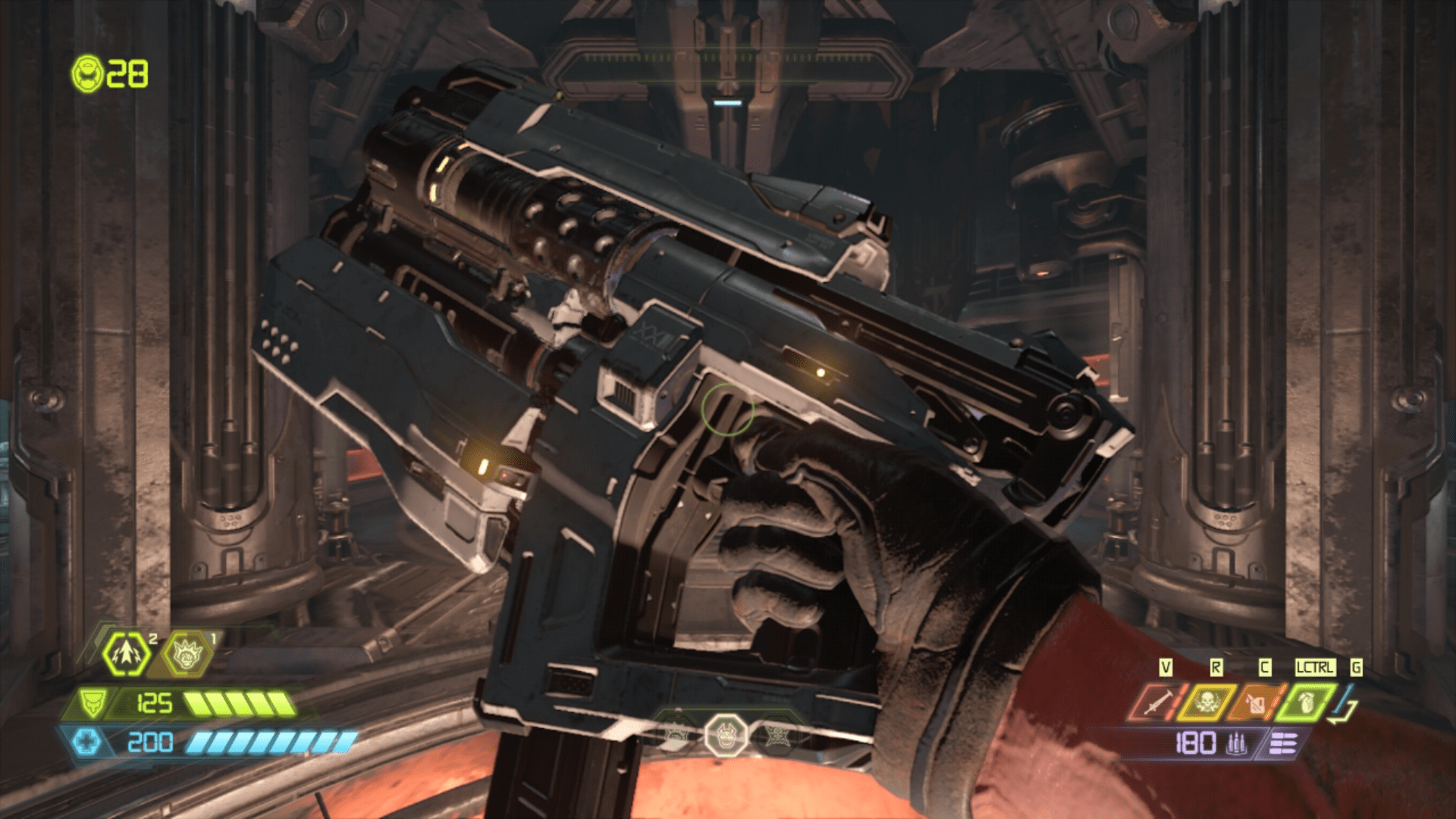 The UAC Pistol (unlocked via console commands). Not too powerful but still useful in most cases