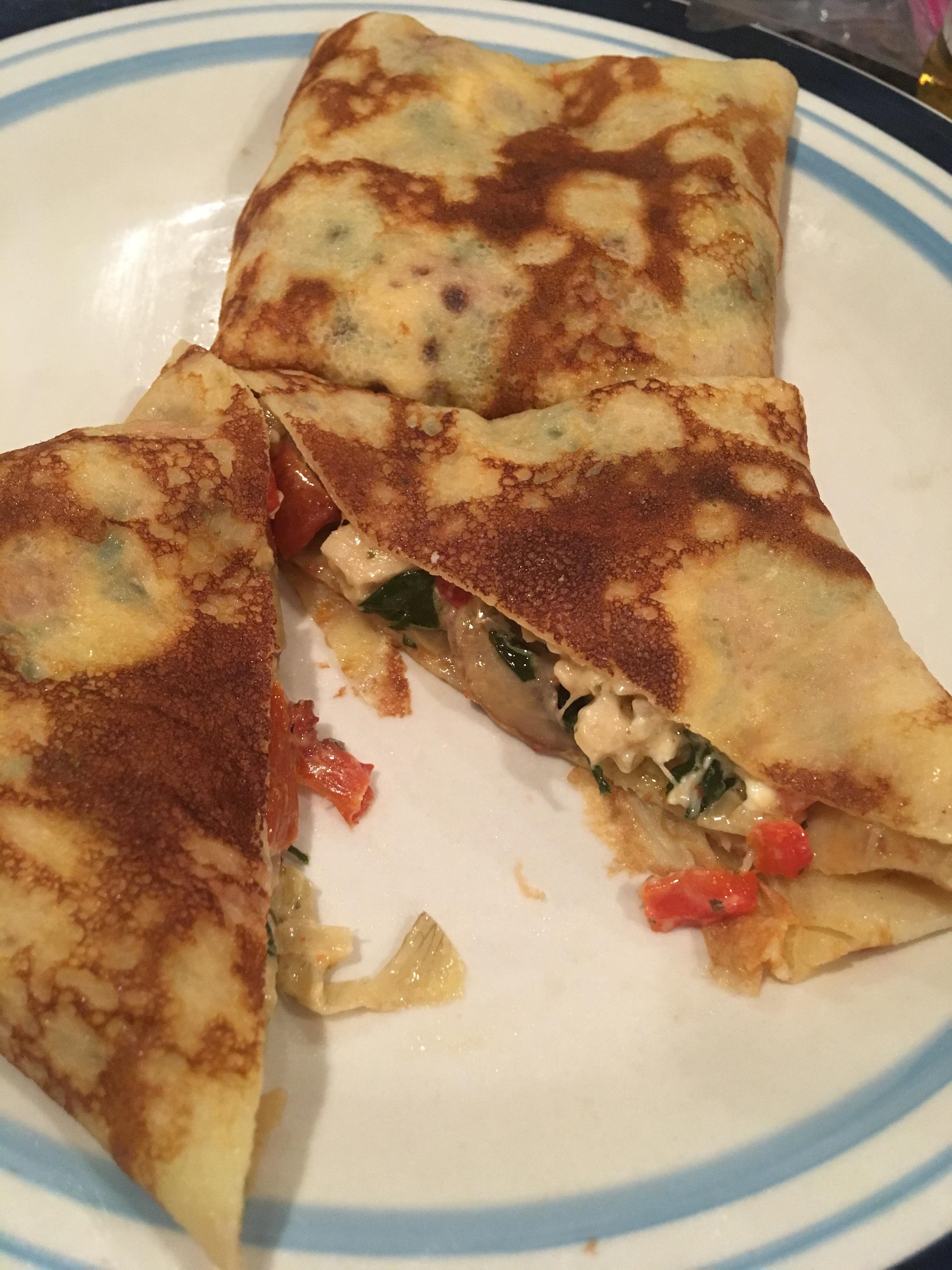 Week 3 French Crepes. Stuffed with Savory Chicken and Vegetable