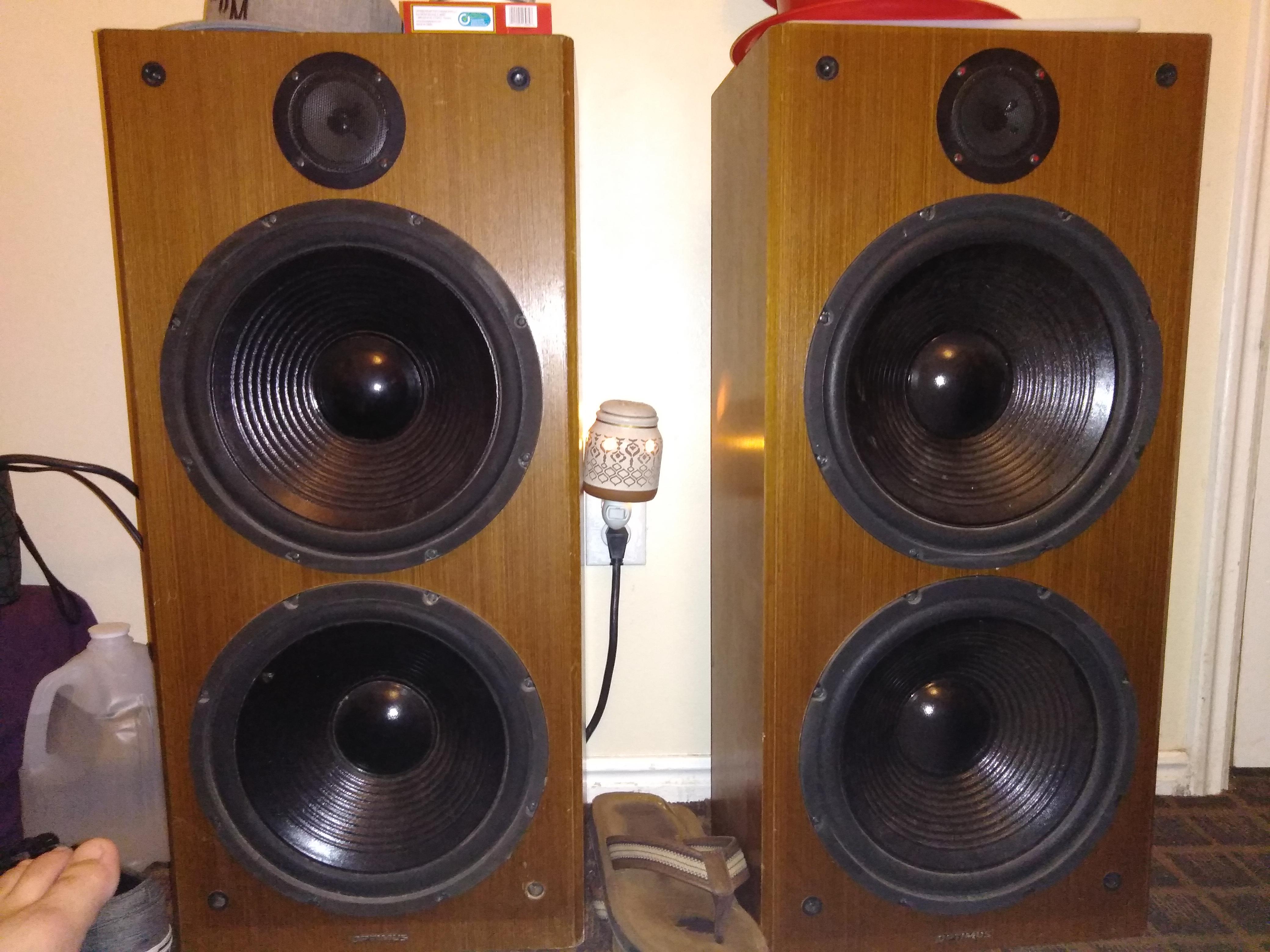 8 ohm 100watt (max) optimus speakers. What receiver and or amp do I