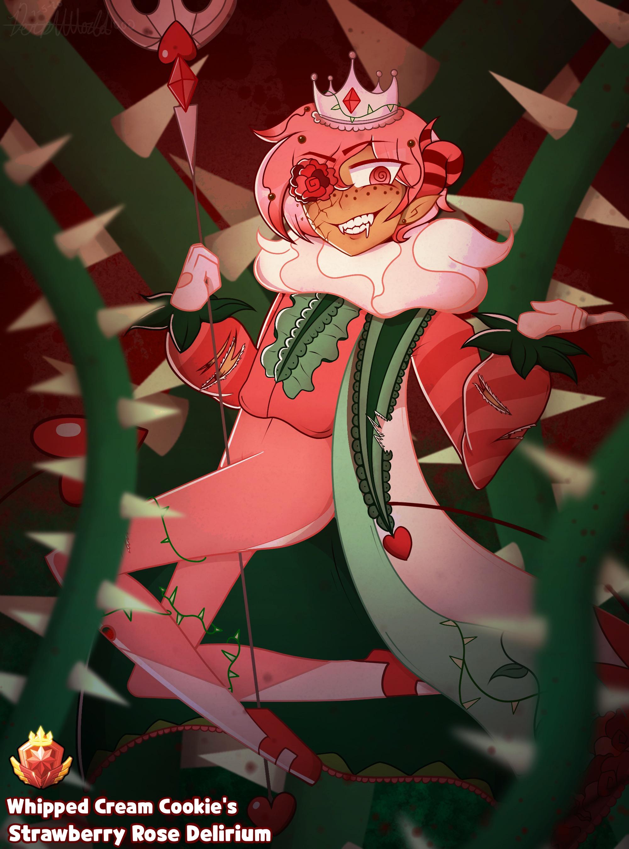 I made a costume for Whipped Cream Cookie. It’s Strawberry and Rose