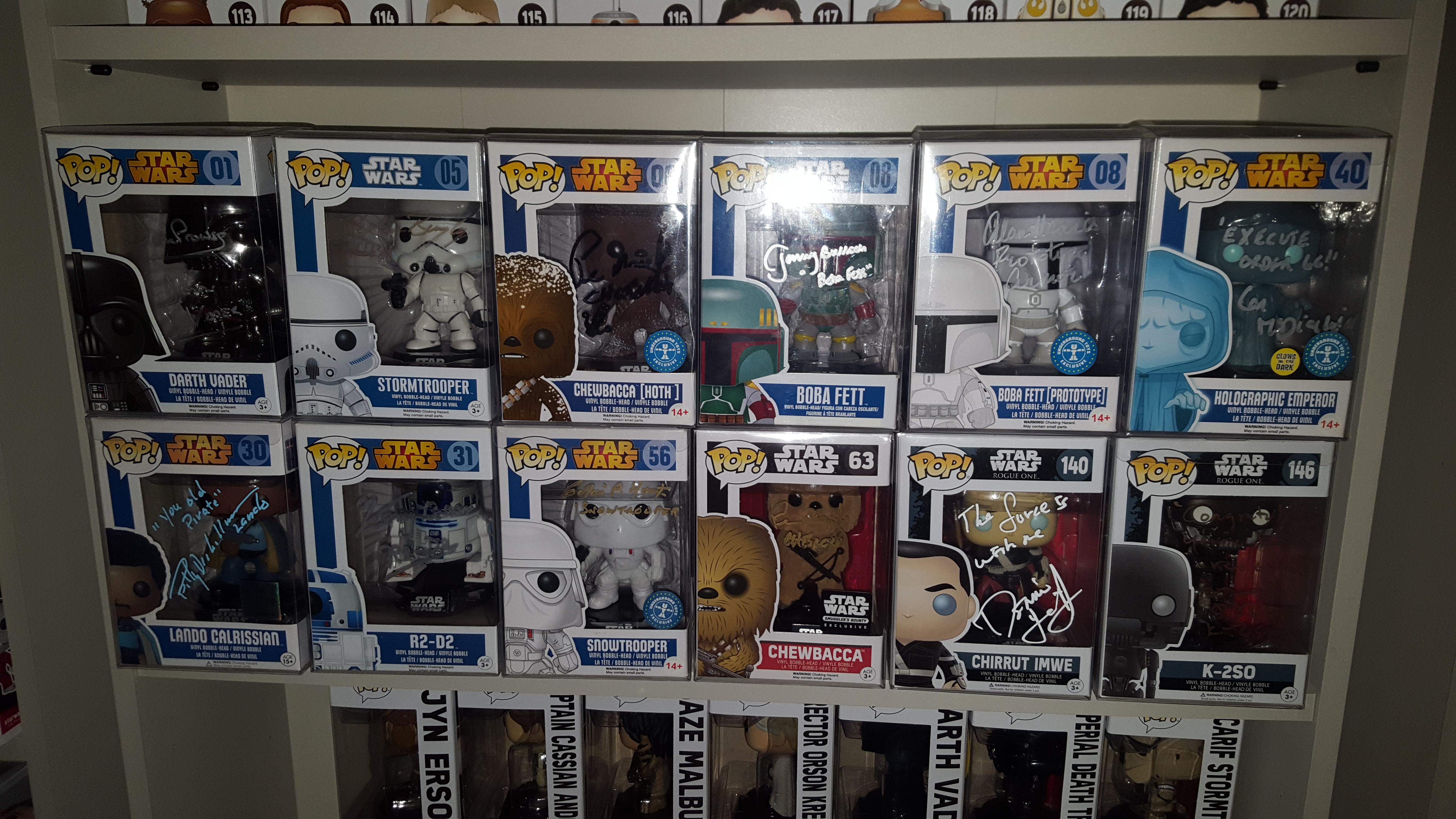 Our signed Funko Pops. All autographs were personally obtained by us