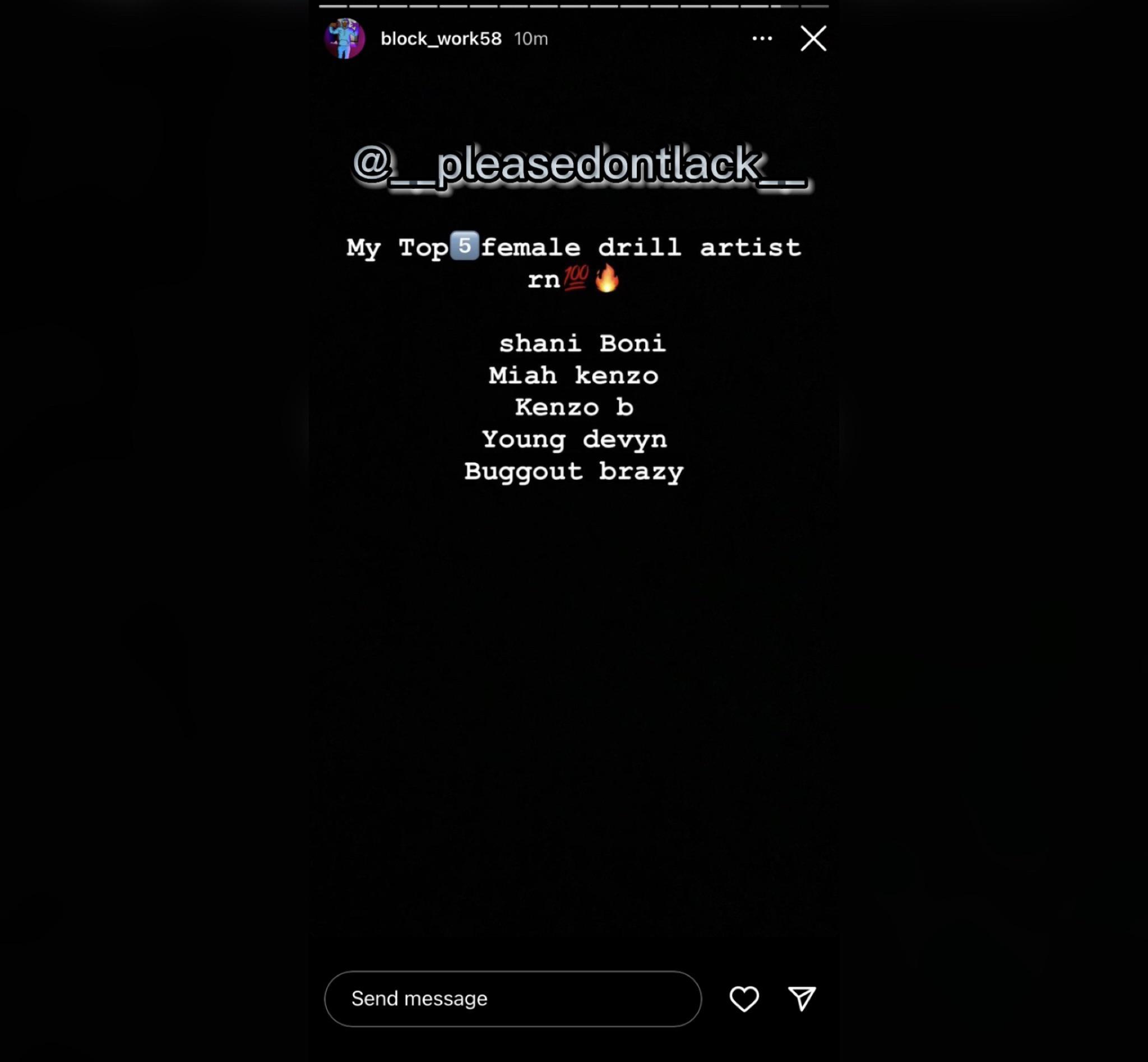 Blockwork list his top 5 female drill artist r/pleasedontlackPDL