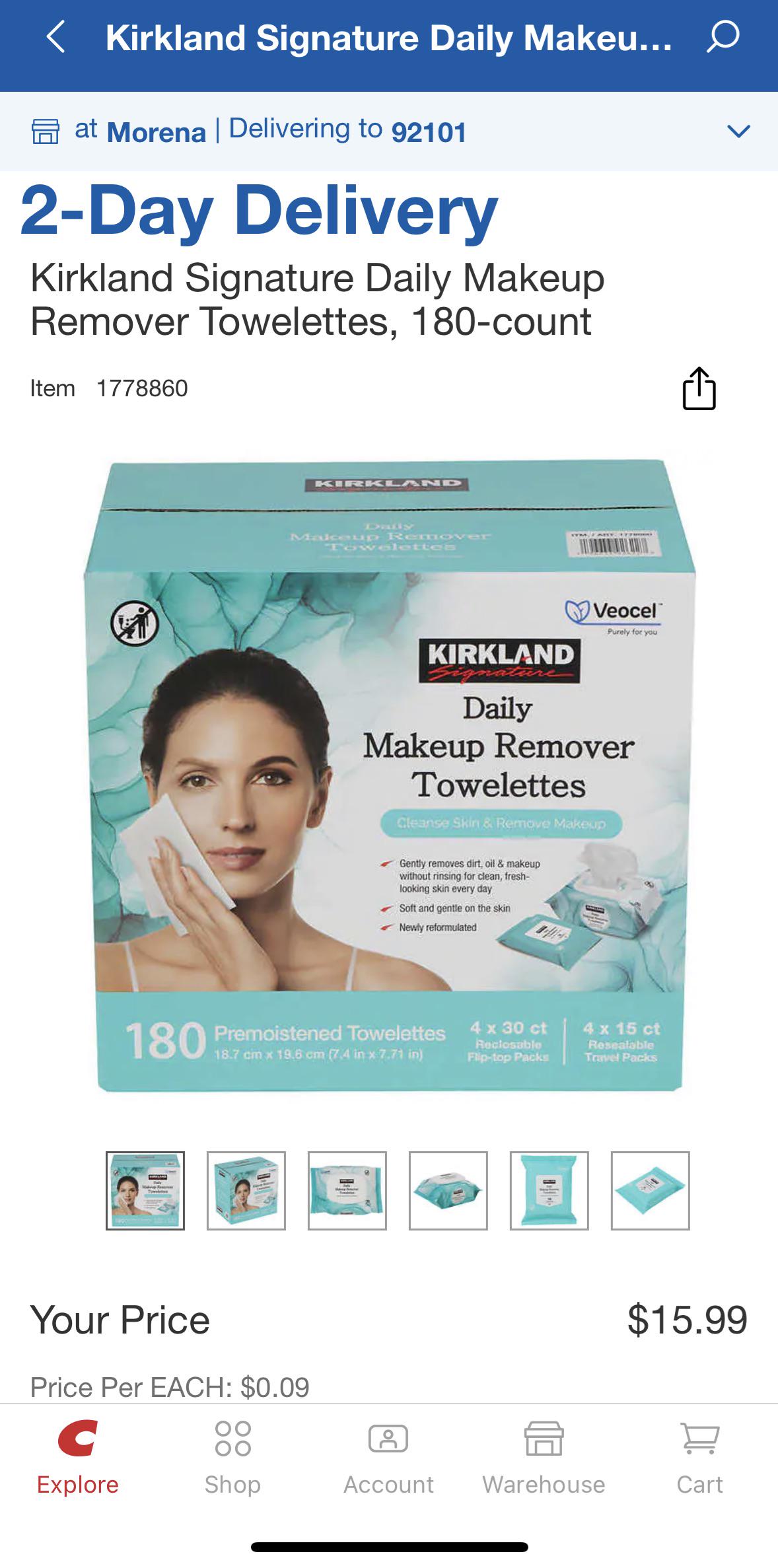 New makeup remover wipes are showing in the app! r/Costco