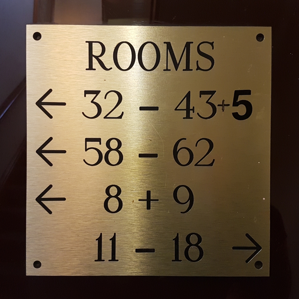 Updated the hotel rooms sign, boss.