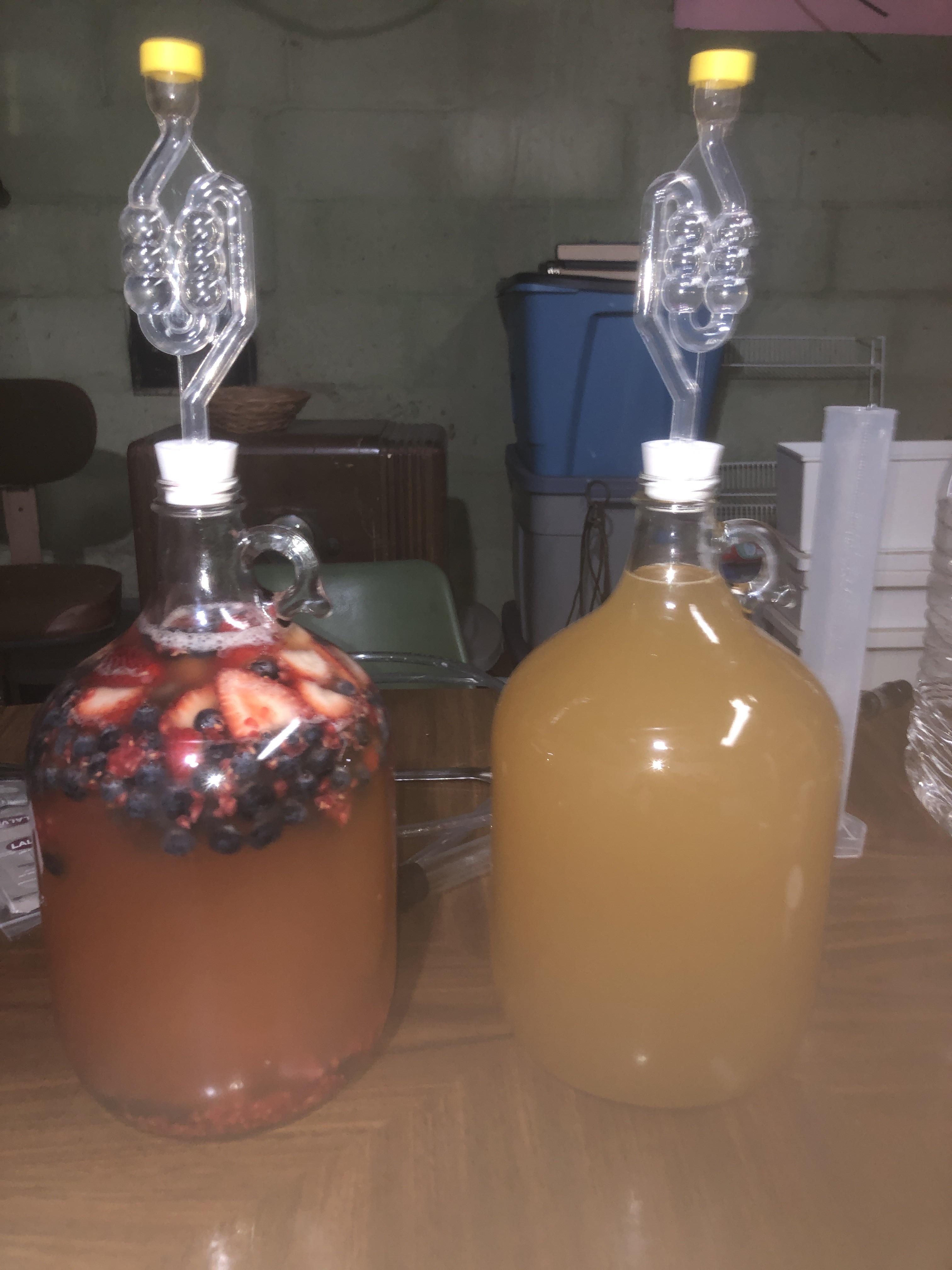 First attempt at making homemade mead, just switched to secondary added