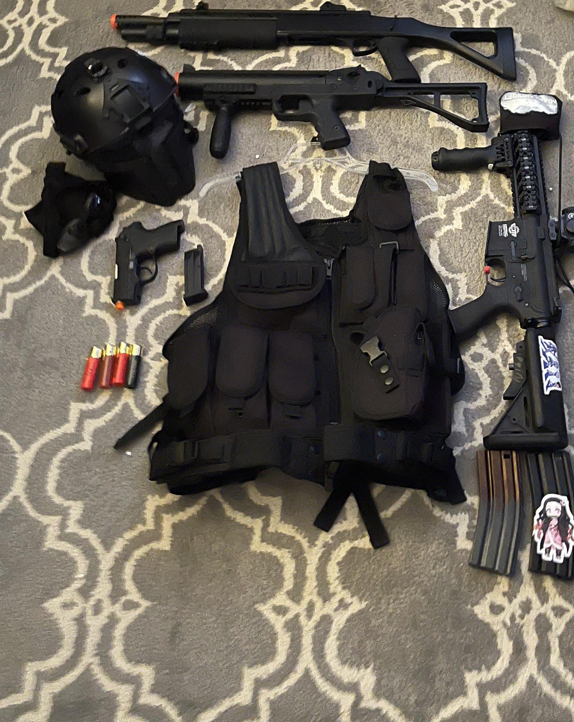 My updated airsoft gear as someone who has been playing for 2 months