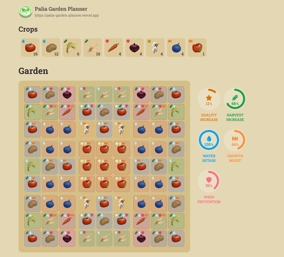 Farm layout all crops (including blueberries and apples) r/Palia