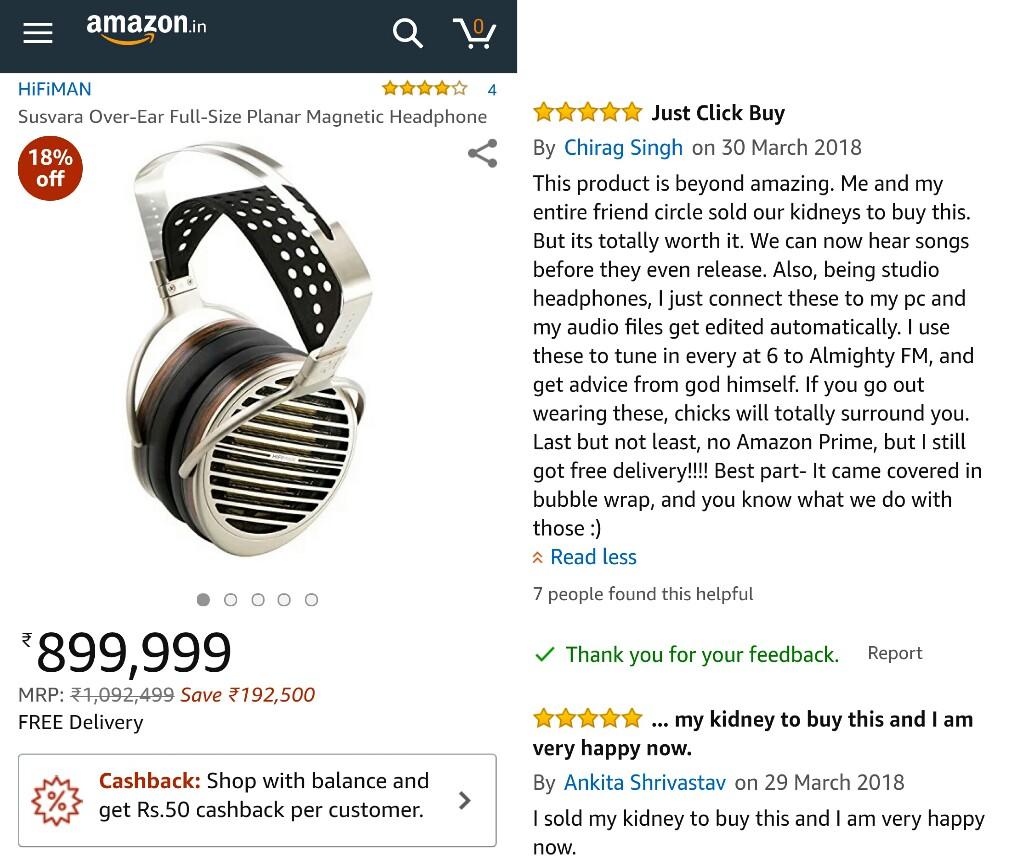 Headphone Amazon review r/funny