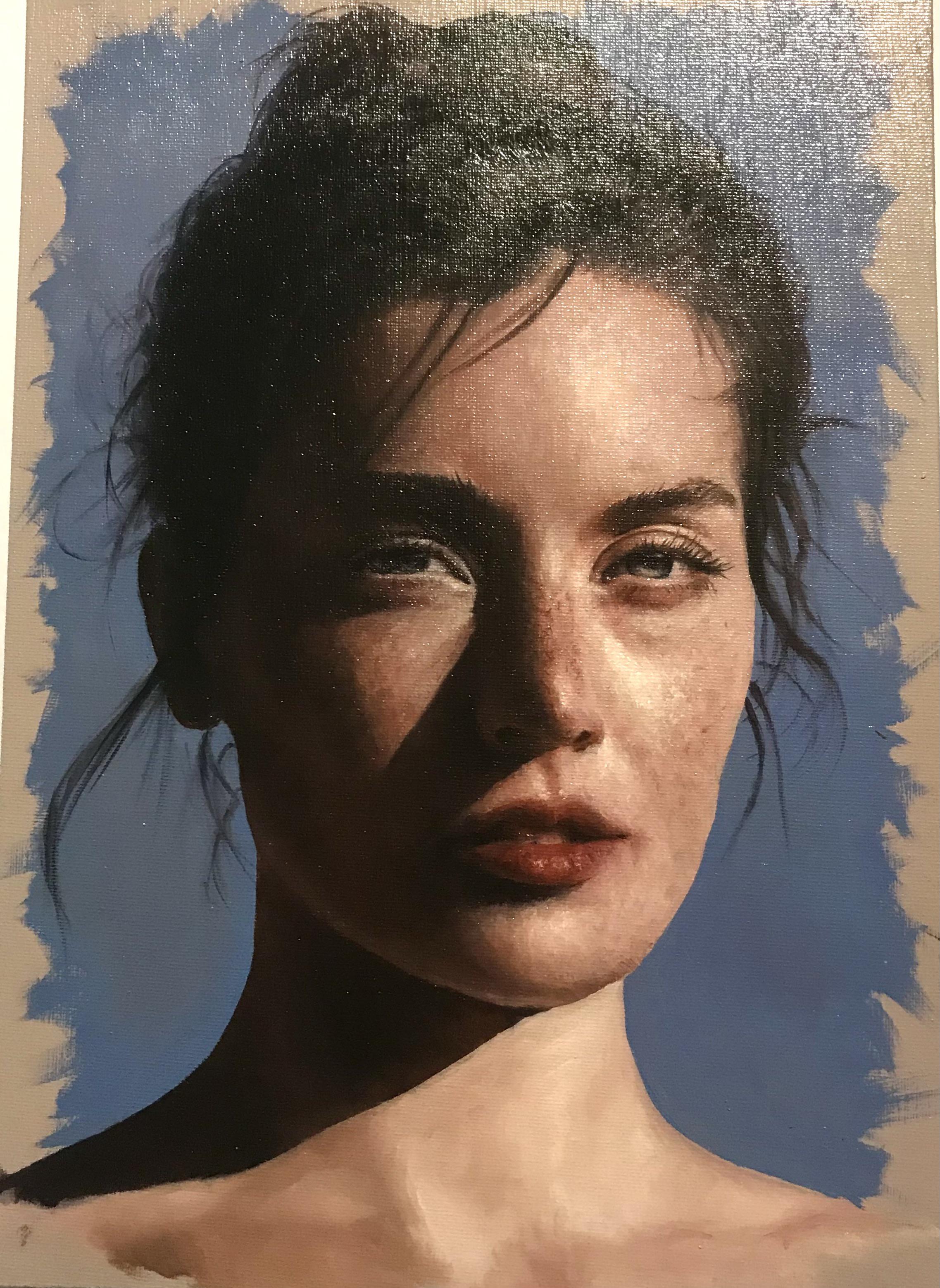 My oil painting is finally varnished and shiny. I started to paint few