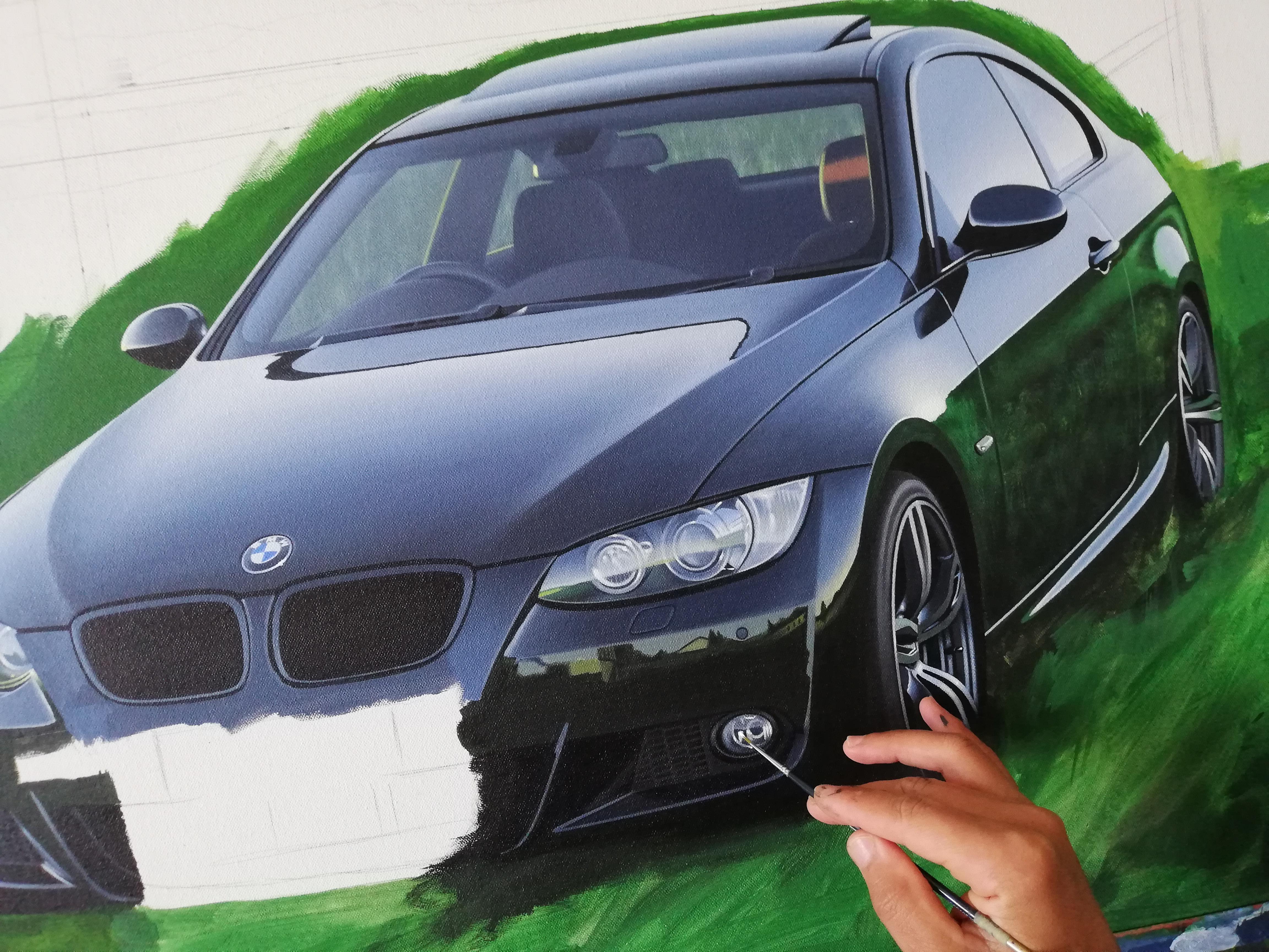 BMW E92 335i This is an Original acrylic painting I'm busy with