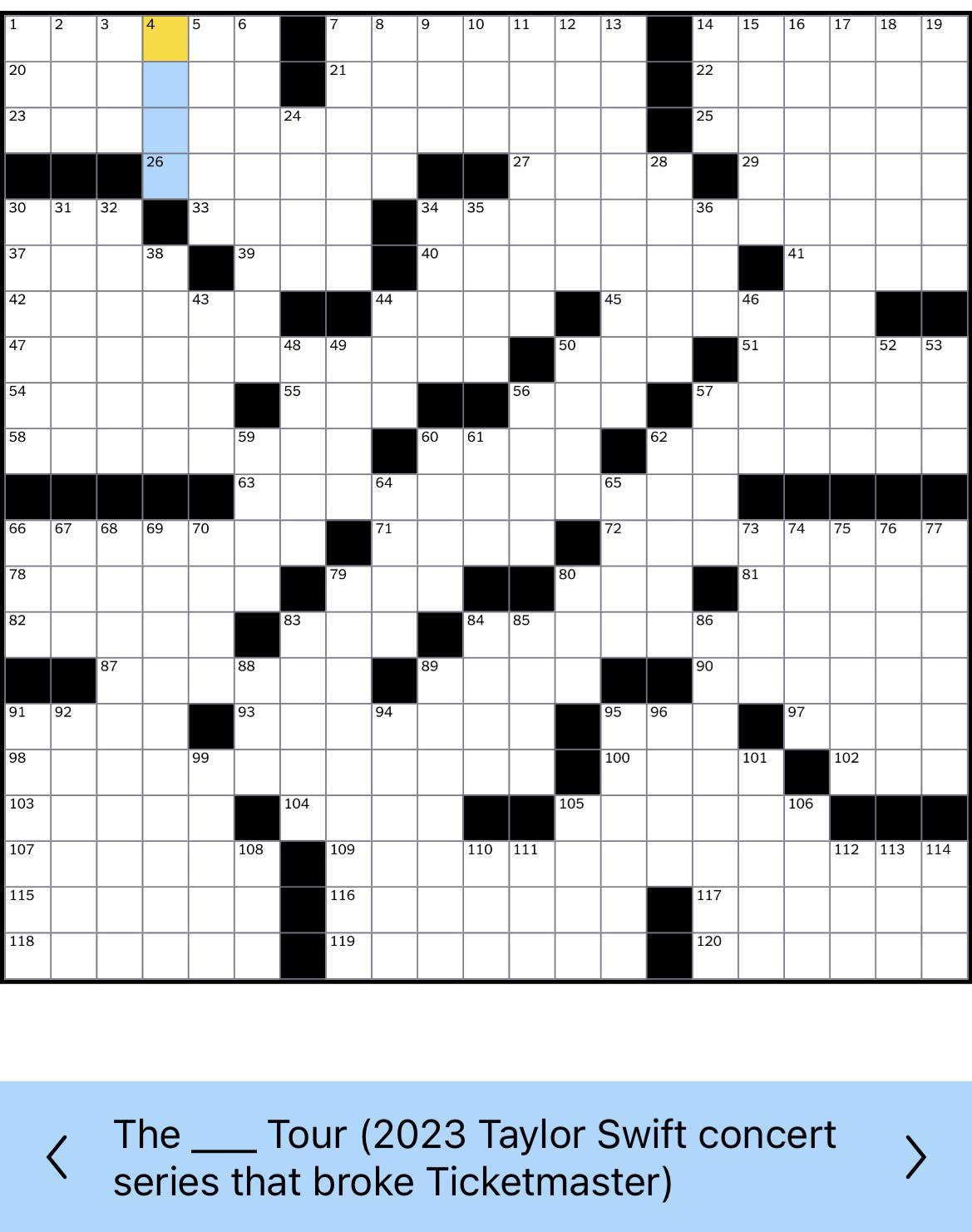 The NYT crossword today : r/TaylorSwift