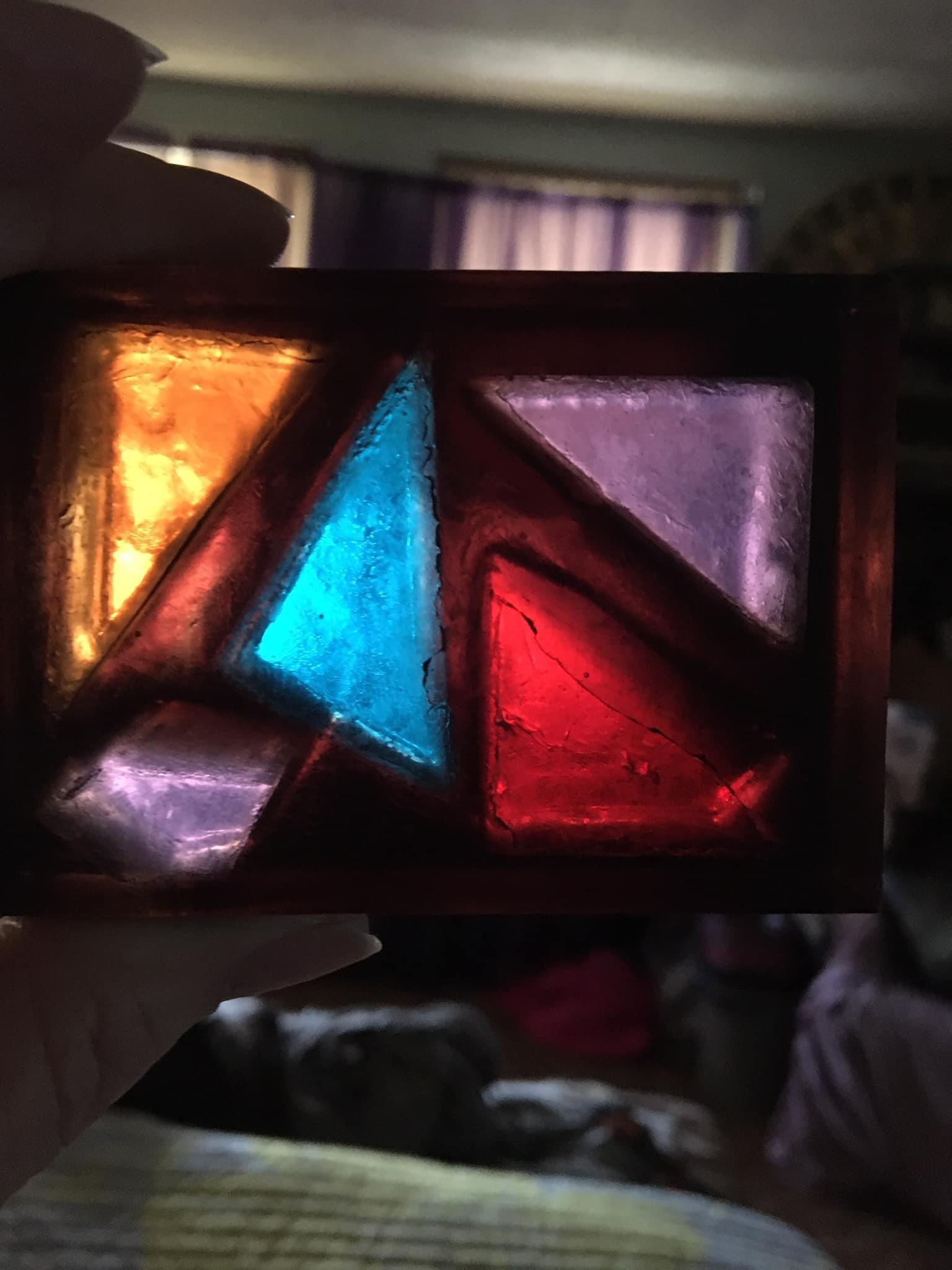 I made a stained glass soap... first attempt.. this is a Melt & Pour