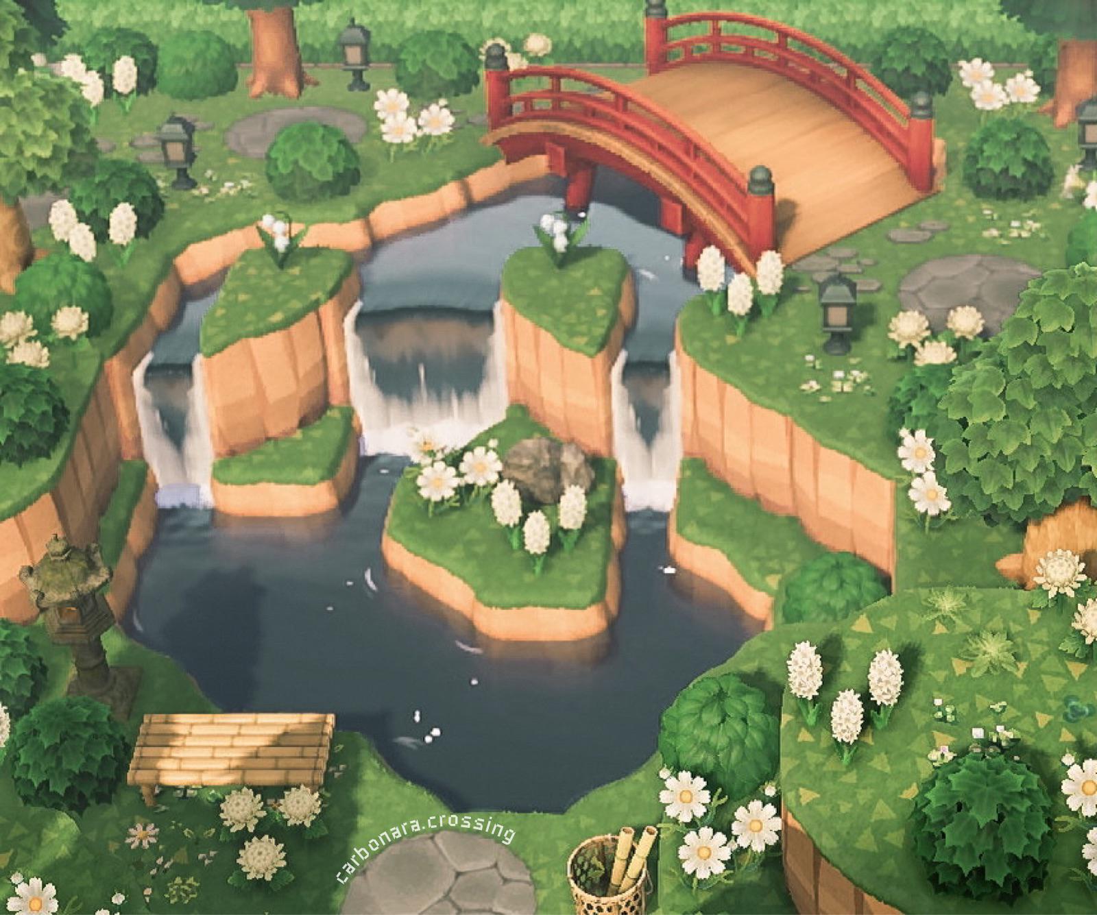 i made a little zen bridge sitting area D r/AnimalCrossing