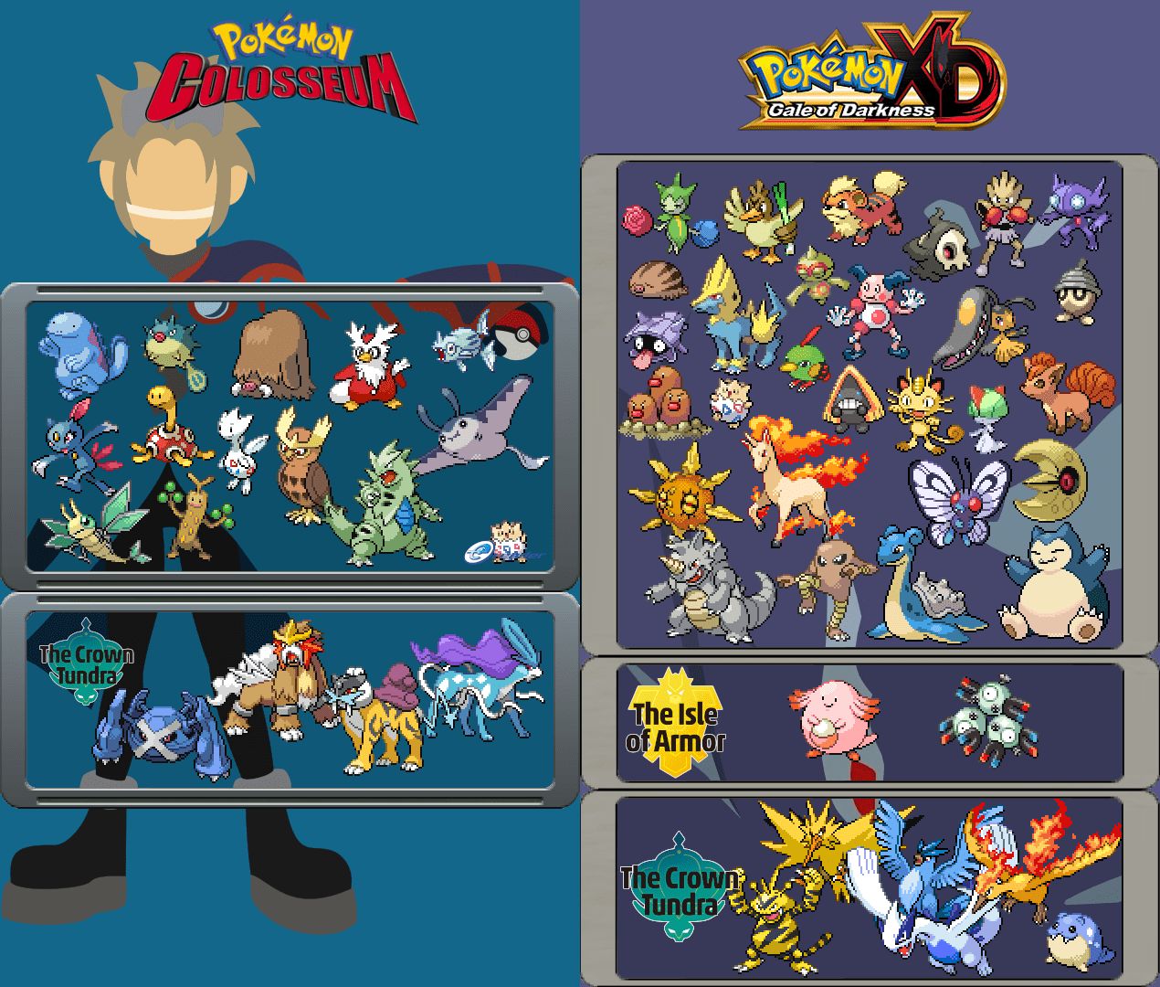All GameCube Shadow Pokemon available/confirmed so far in Sword and