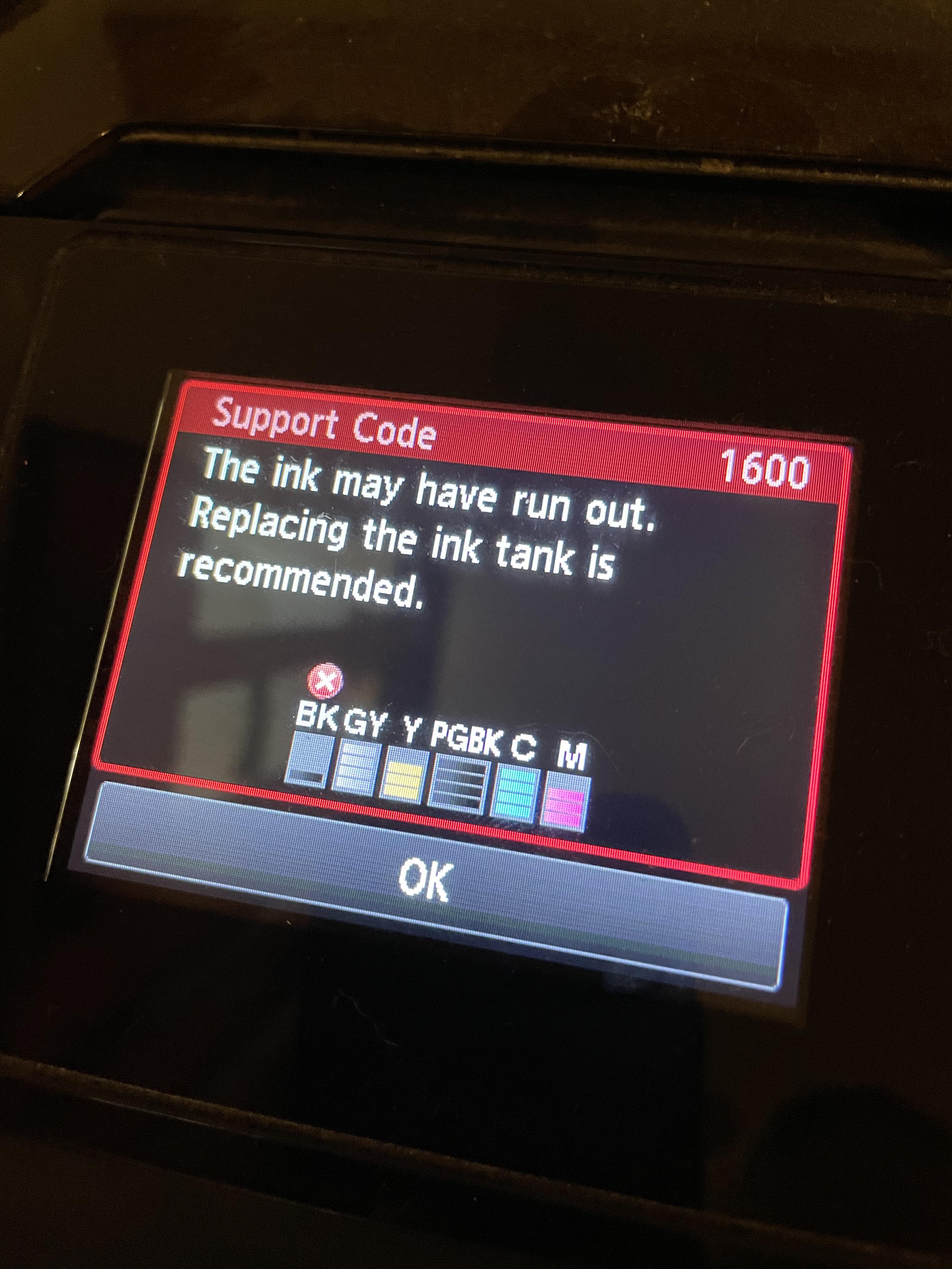 I have black ink in my printer, but not the RIGHT black ink, so my