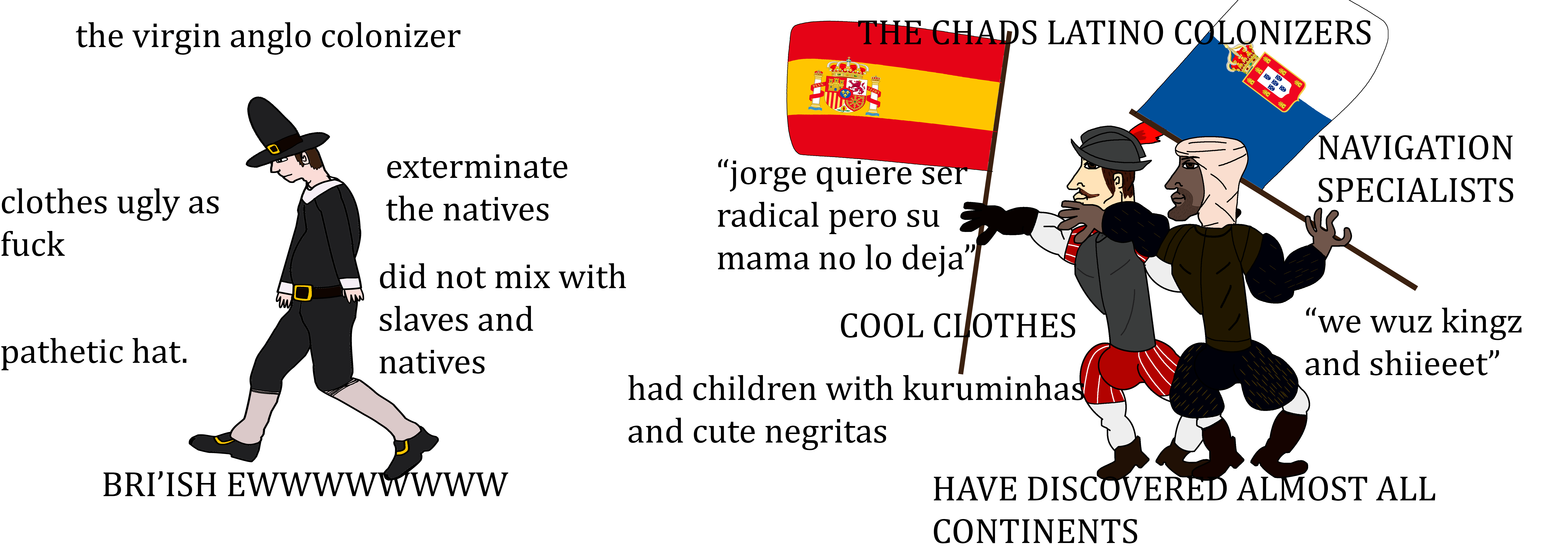 The virgin Anglo colonizer vs The Chads Latinos colonizers 2latinoforyou