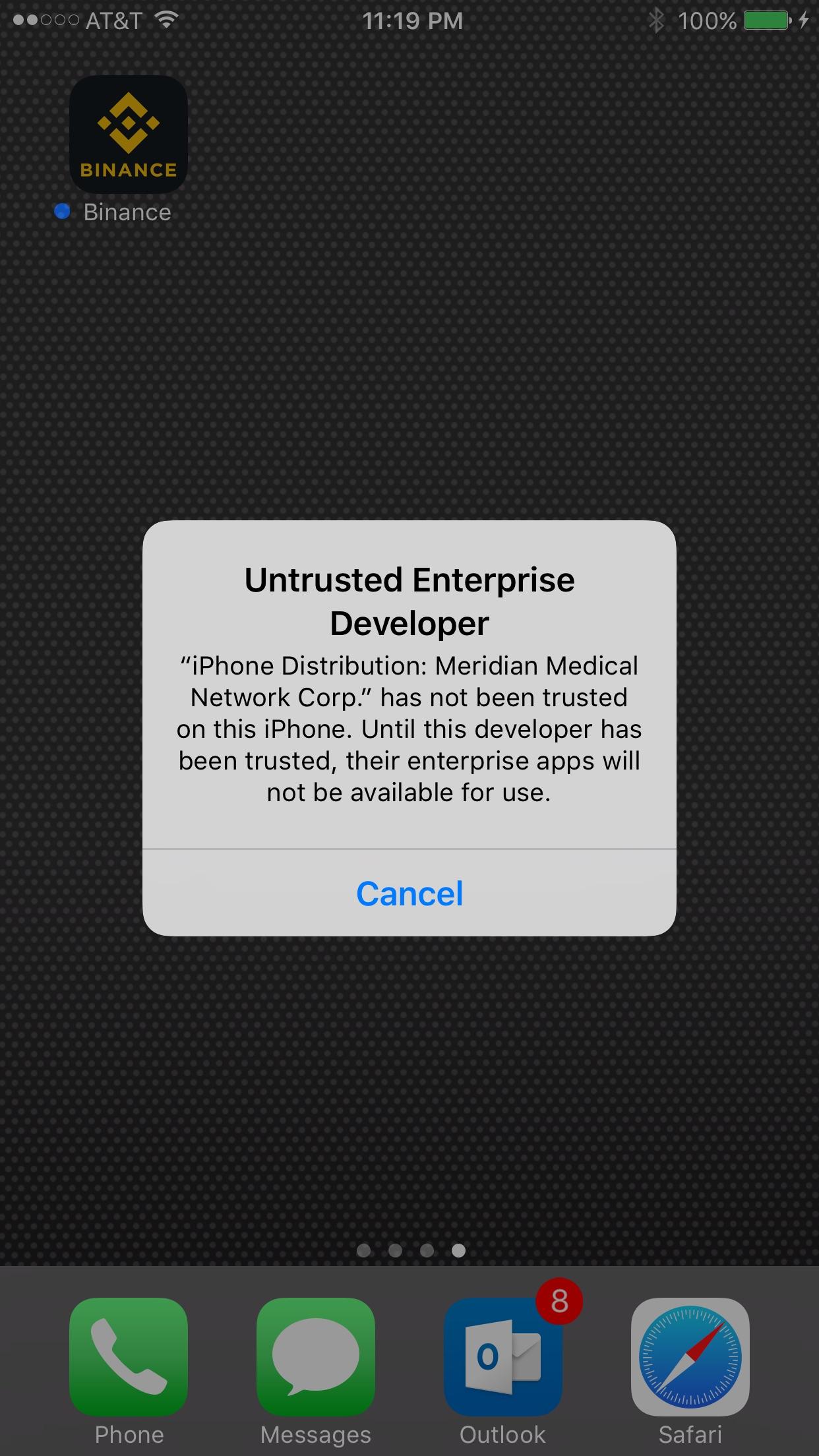 Binance app not working on iPhone. Anyone have this problem? binance