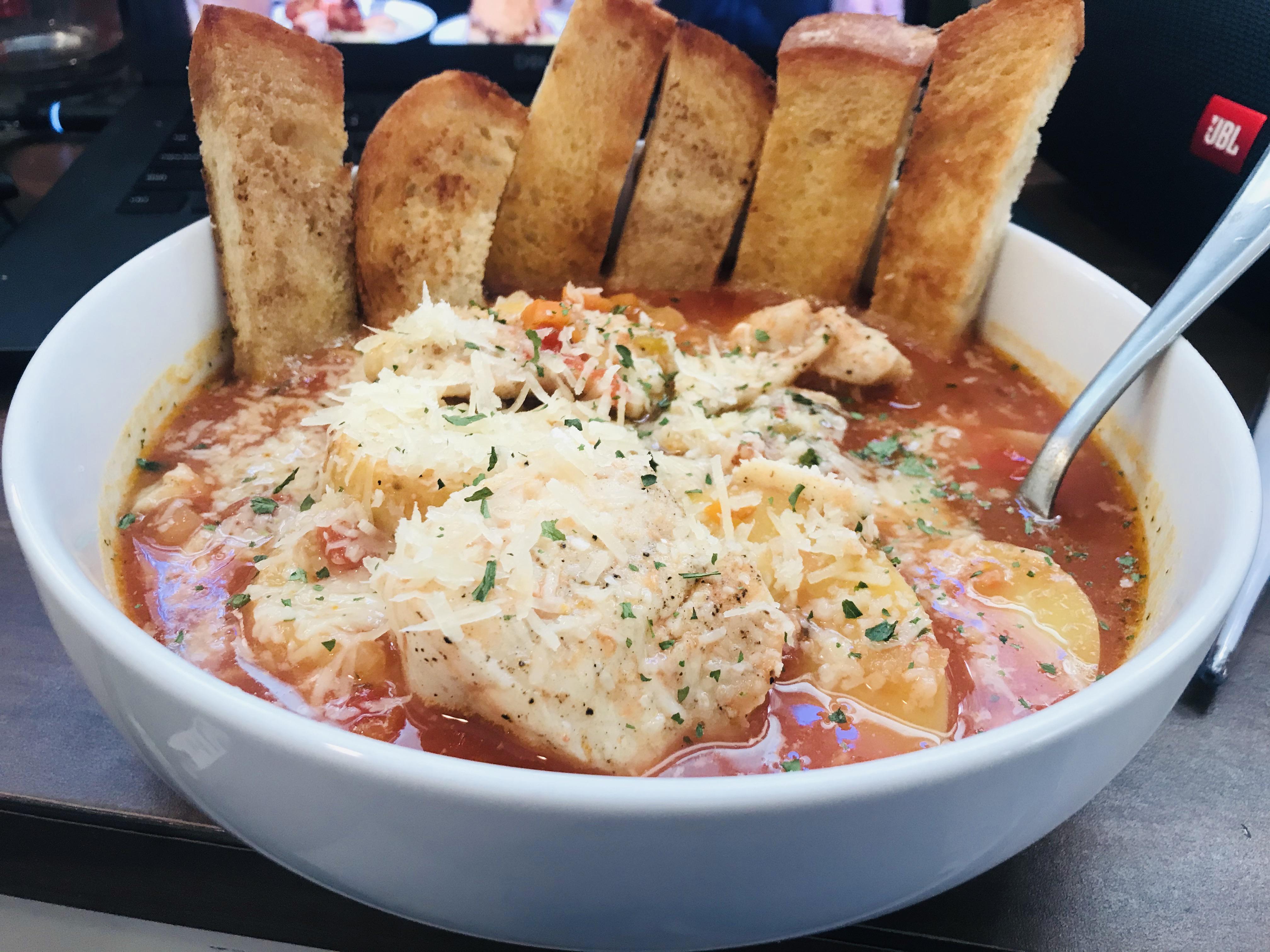 My slightly modified attempt at an NYT fish stew recipe from yesterday