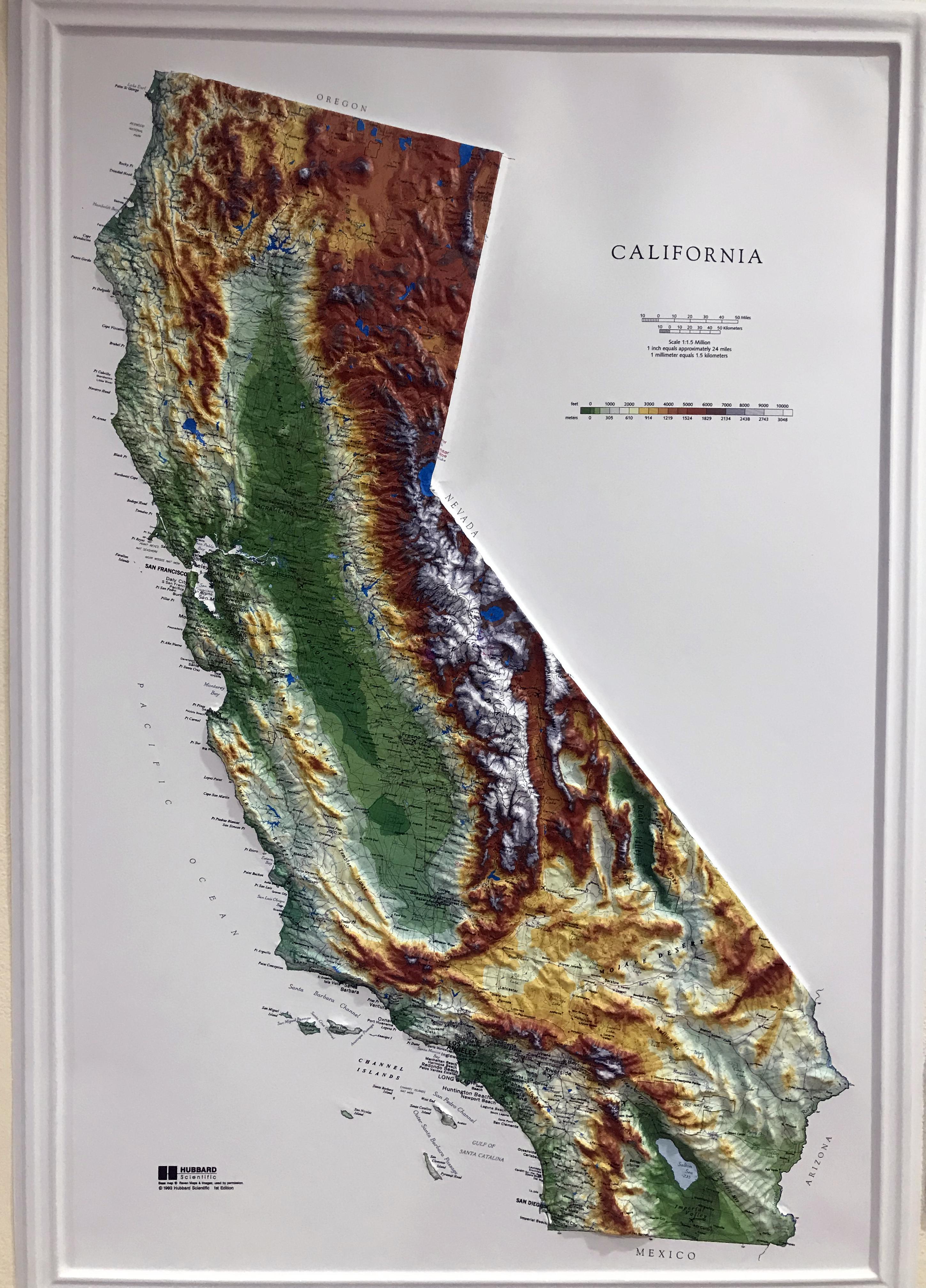 I heard you all like relief maps and CA central valley. Here's one hanging in my home office